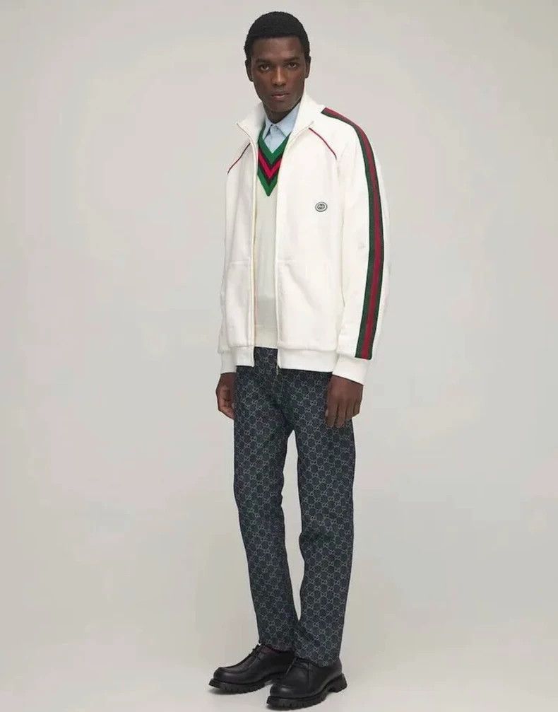Gucci White Athletic Jacket by Gucci Size US XS / EU 42 / 0 - 1 Thumbnail