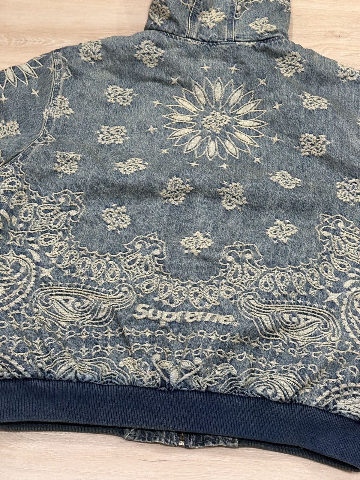 Supreme Supreme Bandana Jacquard Denim Hooded Work Jacket Size US XL / EU 56 / 4 - 9 Thumbnail