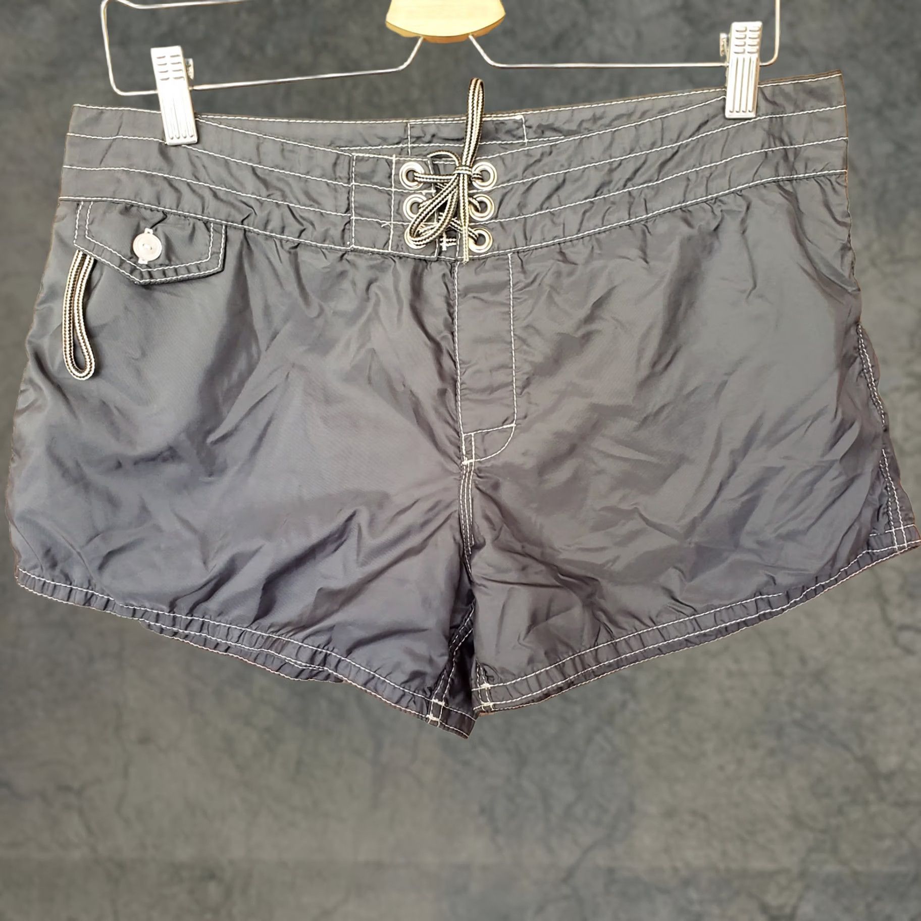 Vintage Birdwell Beach Britches Shorts Womens 12 Navy Blue Swim Boardshort Lace Surf USA Size 34" / US 12 / IT 48 - 1 Thumbnail
