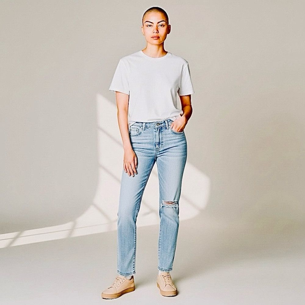 Rag & Bone Rag & Bone Dre Straight Leg Distressed Jeans In Langside Si Size 25" / US 0 / IT 36 - 1 Thumbnail