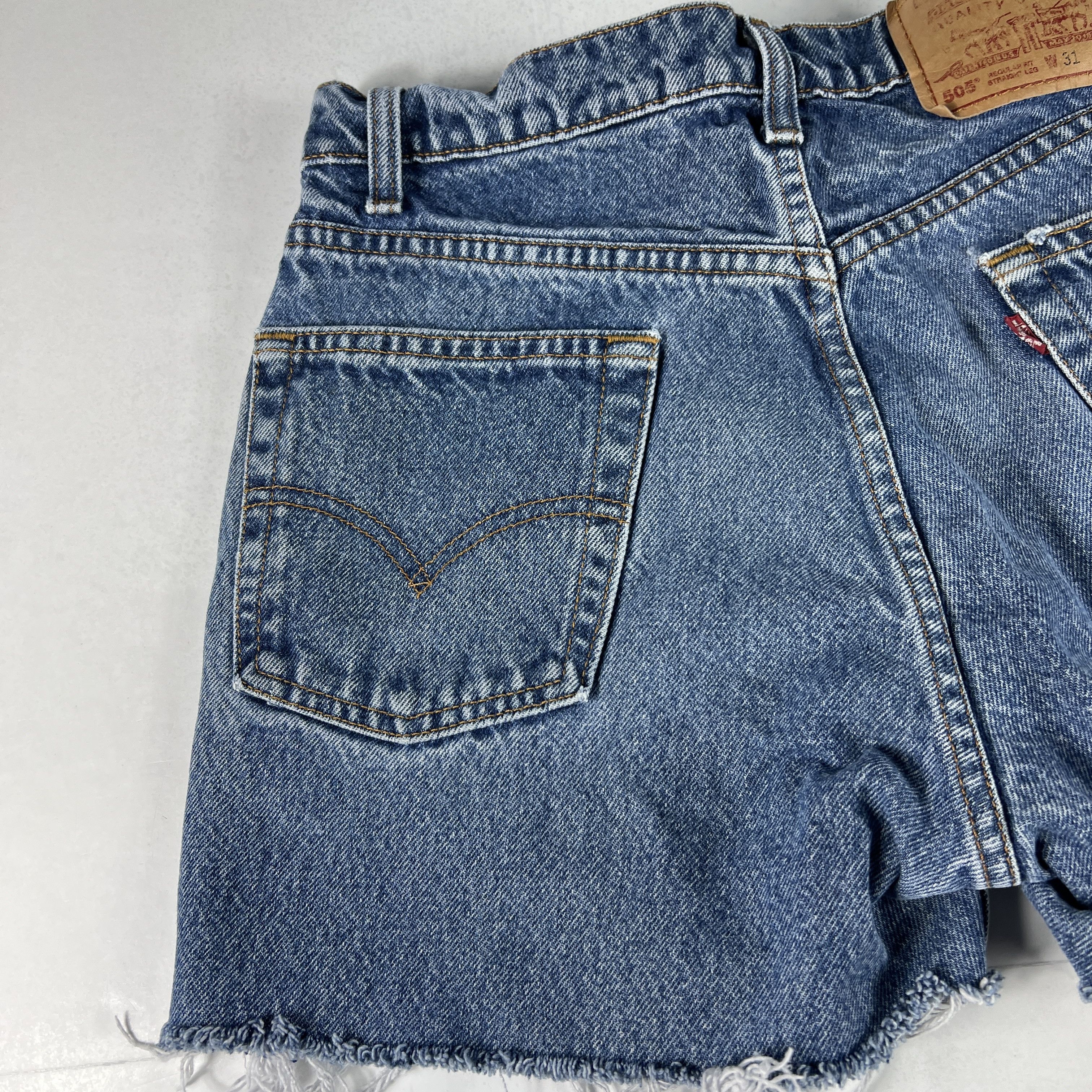 Levi's × Vintage VTG 90s Levi's Jean Shorts 505 Cut Off Frayed Denim Jorts Size US 31 - 7 Thumbnail