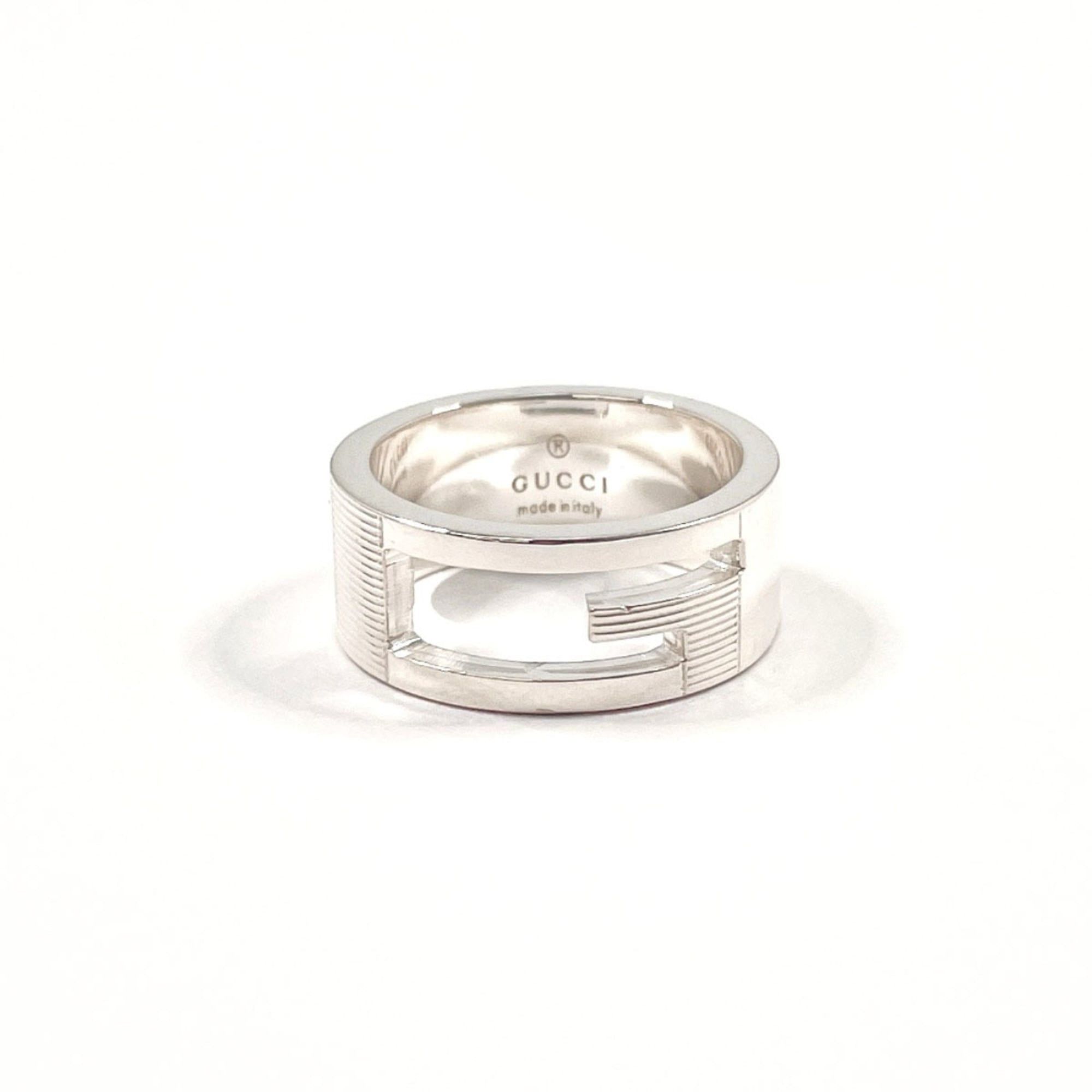 Gucci GUCCI Branded Cutout G Ring, Sterling Silver 925, Size 11, Silver, Women's Size ONE SIZE - 1 Thumbnail