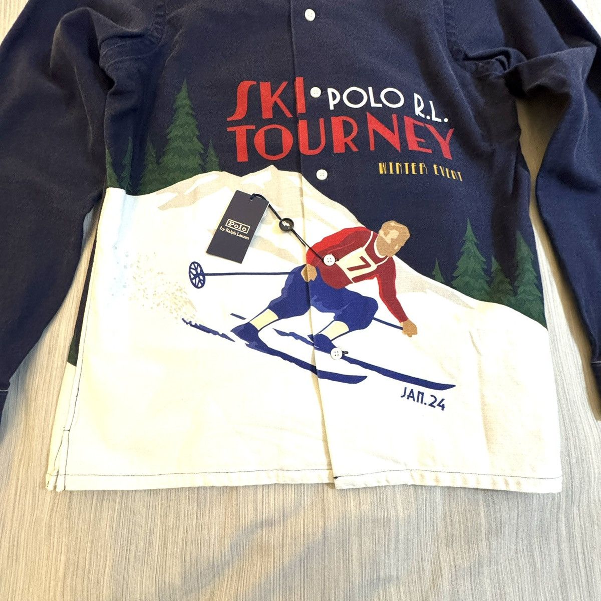 Polo Ralph Lauren Polo Ralph Lauren Classic Fit Ski Print Art Camp Shirt Size US L / EU 52-54 / 3 - 3 Thumbnail
