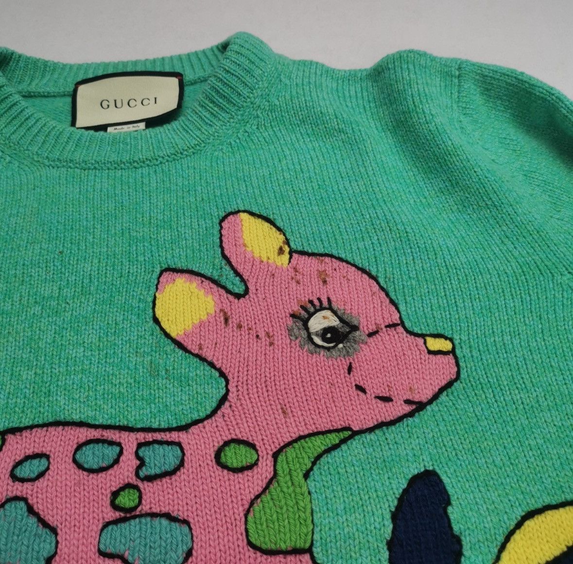 Gucci GUCCI Wool Sweater With Fawn In Blue Size S / US 4 / IT 40 - 6 Thumbnail