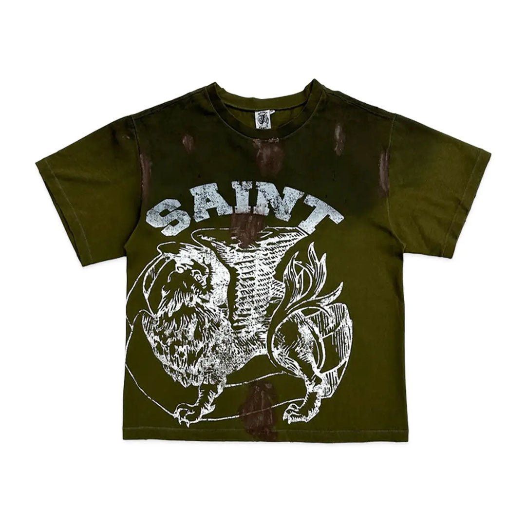 Saint Vanity Griffin Tee Distressed Dirty Washed Green Size US M / EU 48-50 / 2 - 1 Preview