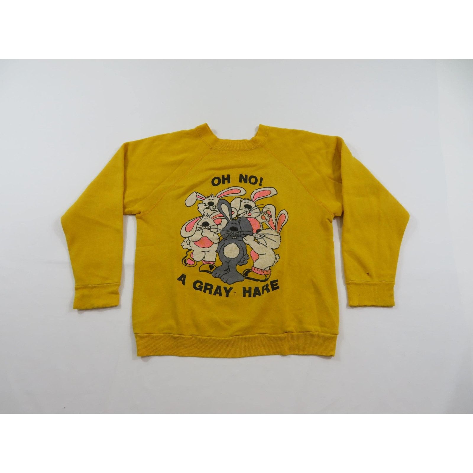 Other Funny Oh No A Gray Hare! Bunny Rabbit Sweatshirt Sz S 1980s Size S / US 4 / IT 40 - 1 Thumbnail