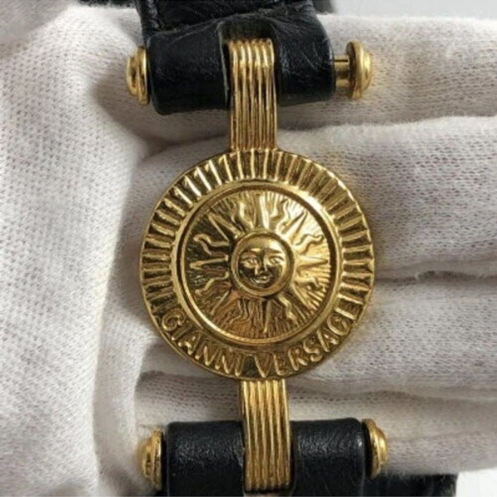 Versace Versace Bag Ostrich Leather & Sunburst Medusa Medallians Size ONE SIZE - 7 Thumbnail
