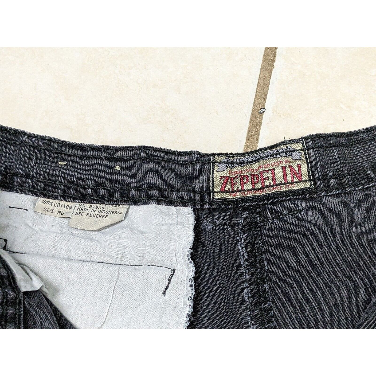Other Vtg Men Zeppelin 30x28 Black Cargo Pocket Pants Tapered Leg Size US 30 / EU 46 - 3 Thumbnail