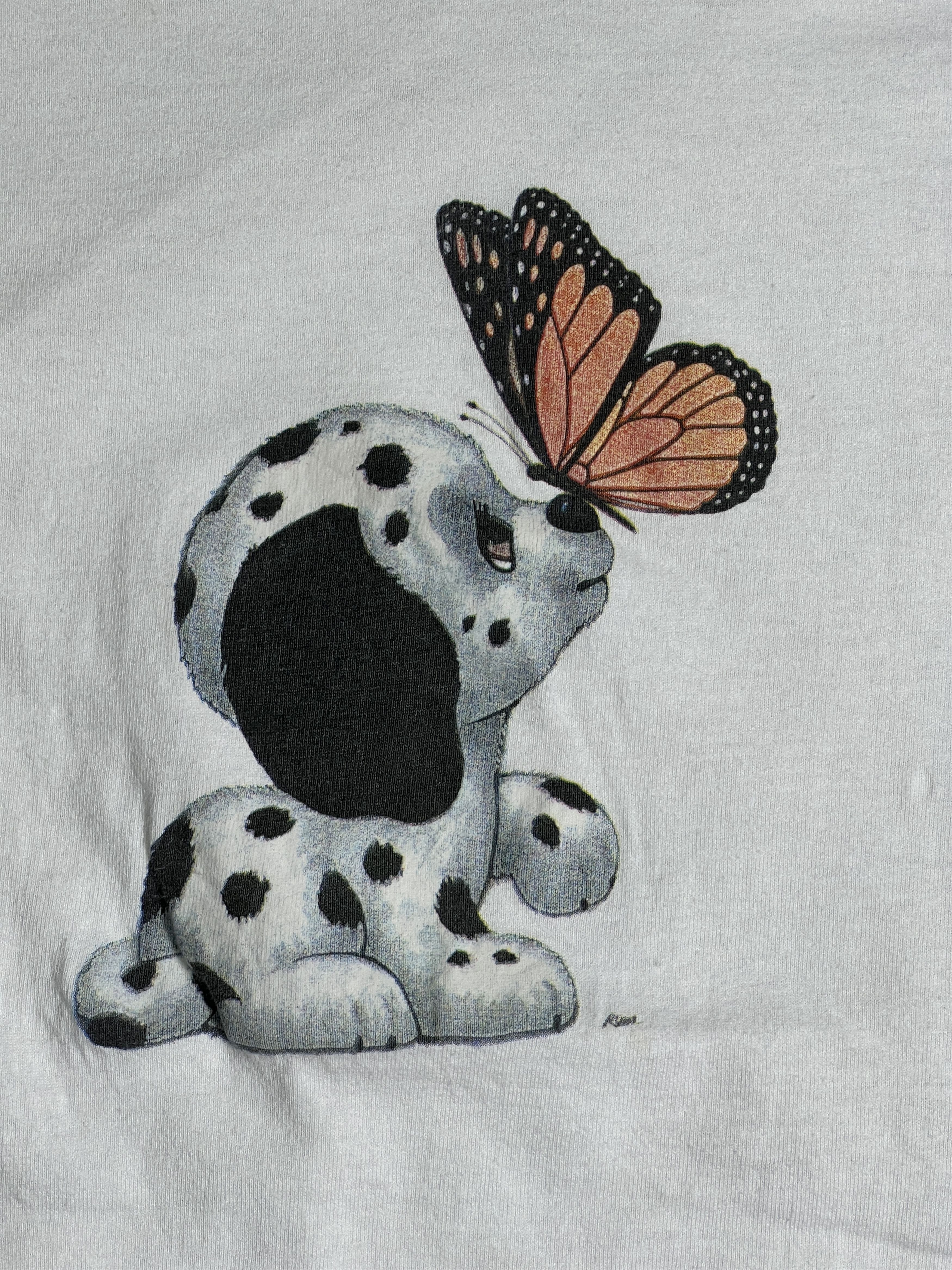 Vintage Vintage 90s Dalmatian & Butterfly Graphic Tee (M) GTME578 Size US M / EU 48-50 / 2 - 2 Thumbnail