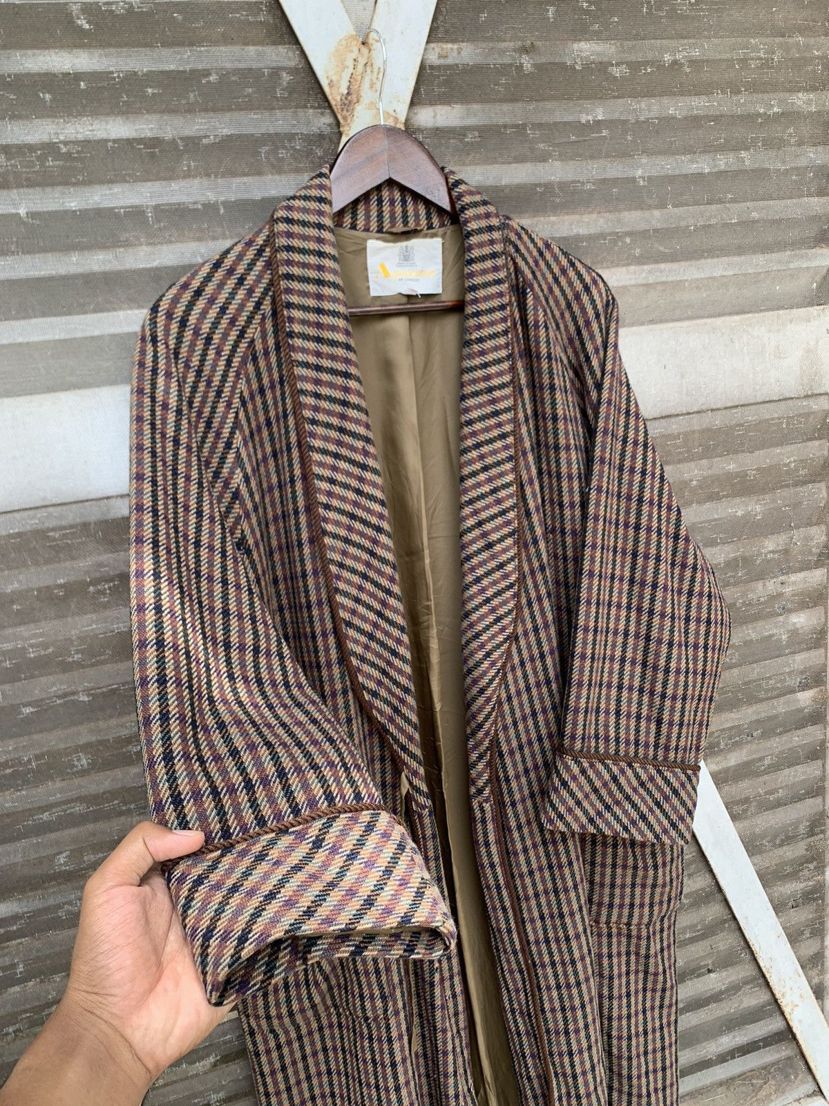 Aquascutum 👹Aquascutum Novacheck Double Breasted Long Coat Size US XL / EU 56 / 4 - 5 Thumbnail