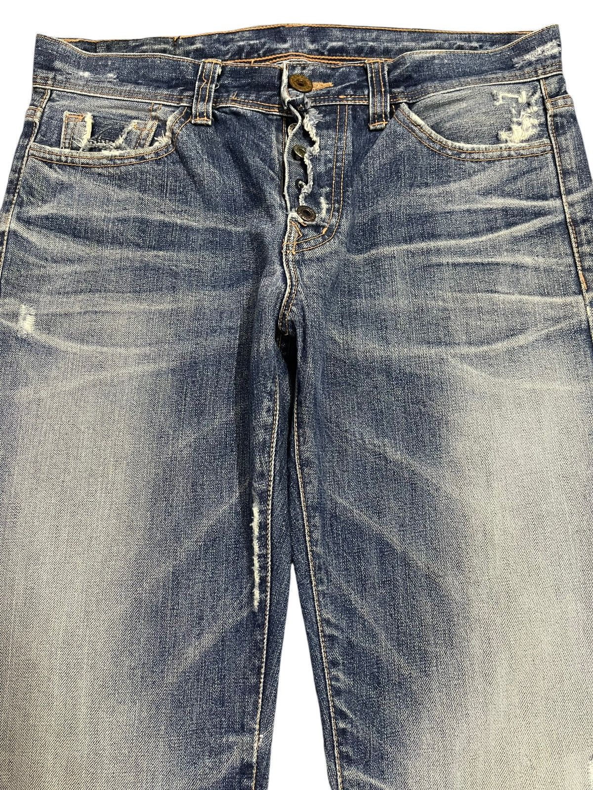Denime Vintage Japanese A.V.H Bleached Style Distress Loose Jeans Size US 34 / EU 50 - 3 Thumbnail