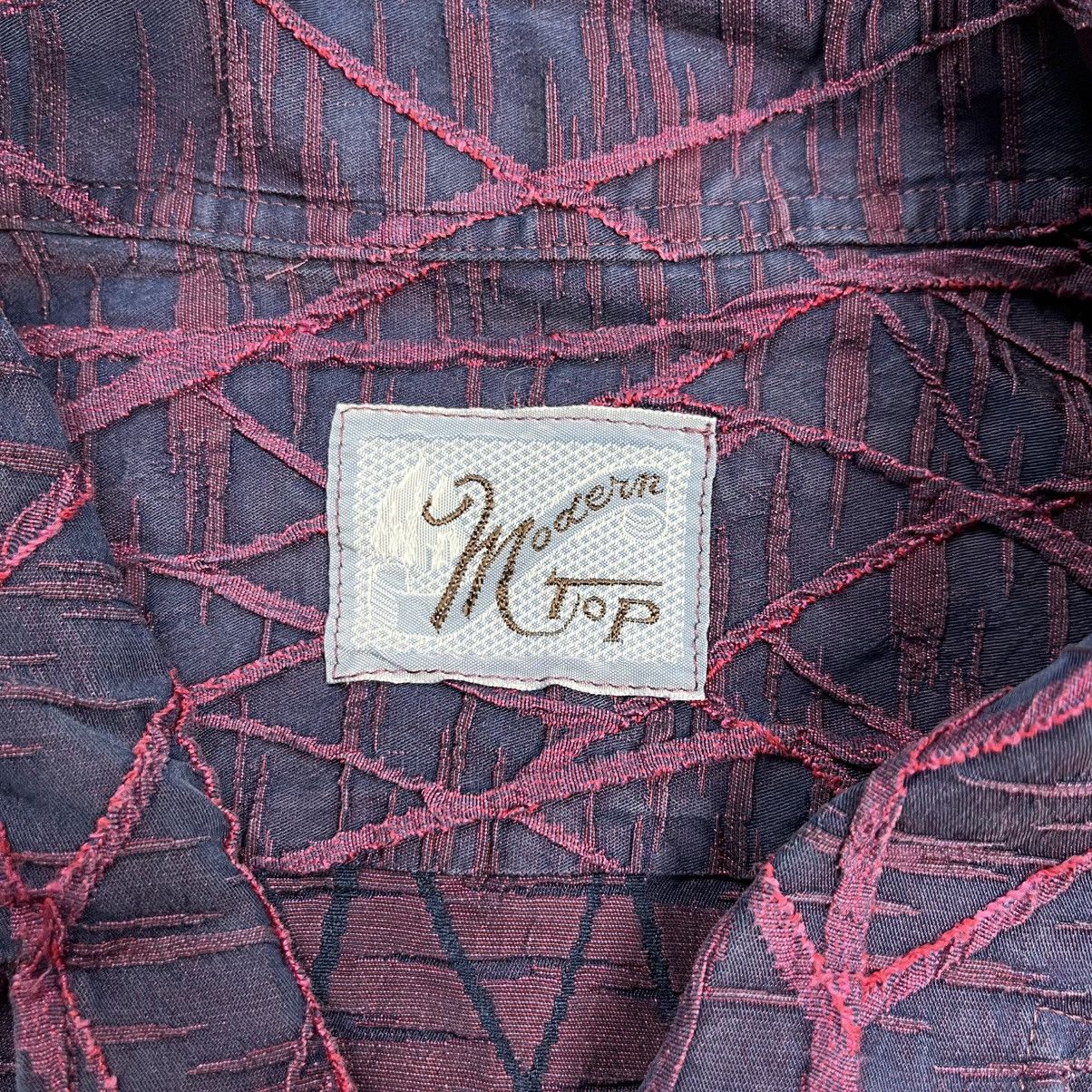 If Six Was Nine 1980s Modern Top - Nerve Textured Button Shirt Size US L / EU 52-54 / 3 - 7 Thumbnail