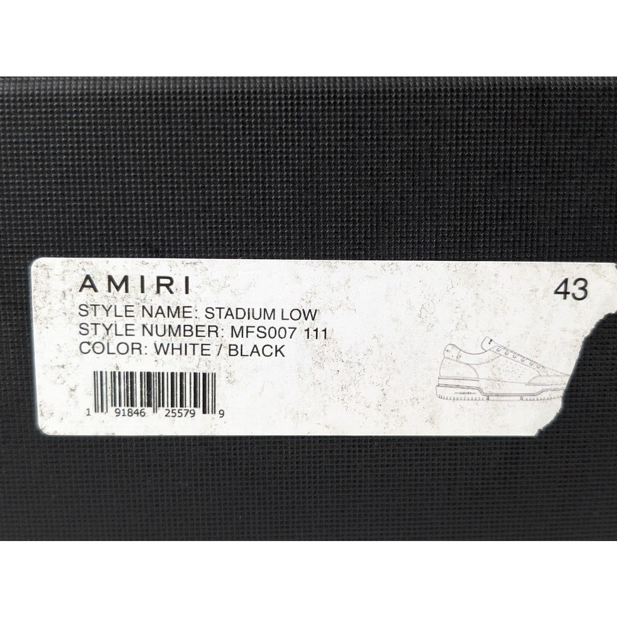 Amiri o1rshd1 Stadium Low Top Sneakers in White/Black Size US 10 / EU 43 - 18 Thumbnail