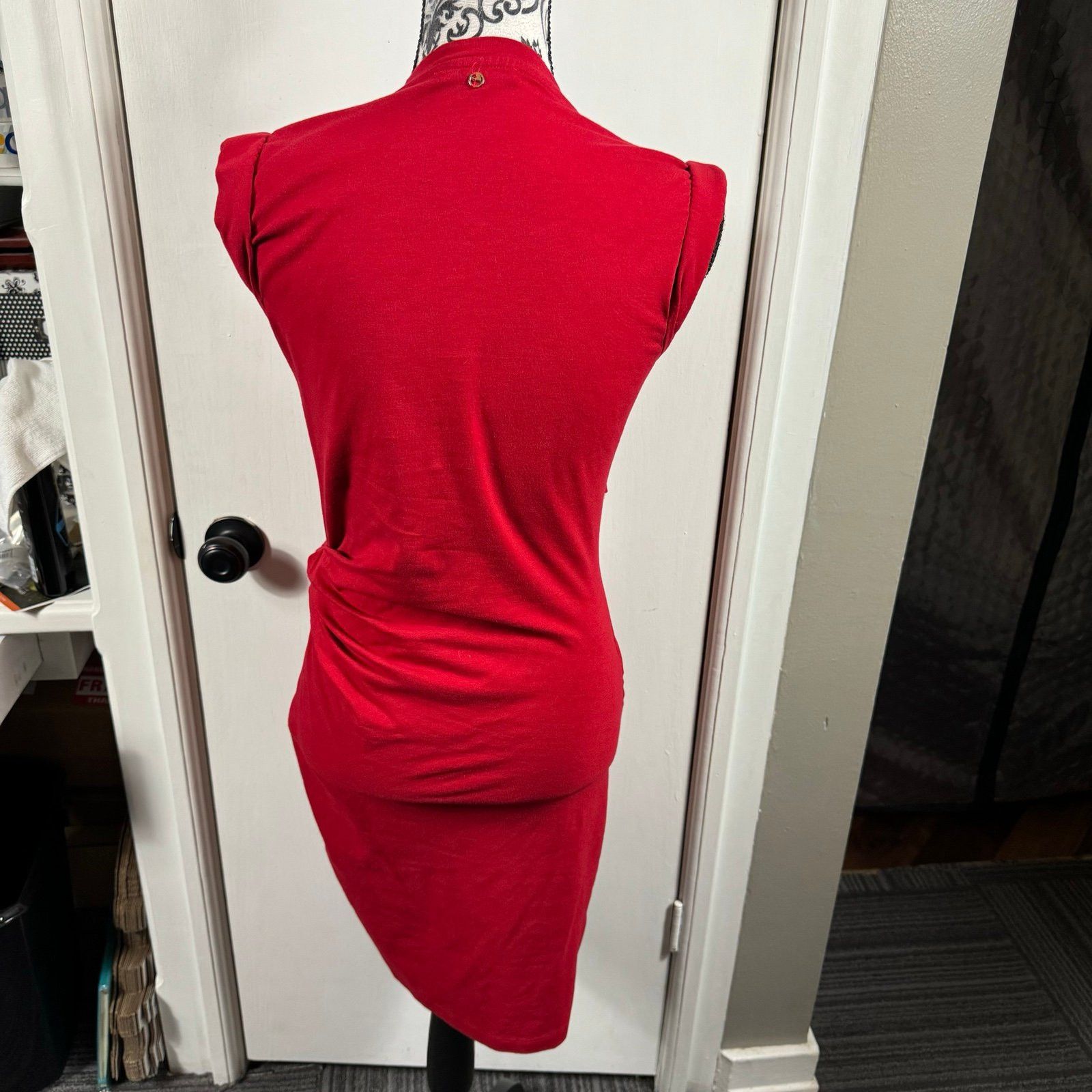 Carven Carven red bodycon ruched knee length cap sleeve dress. Si Size M / US 6-8 / IT 42-44 - 5 Thumbnail