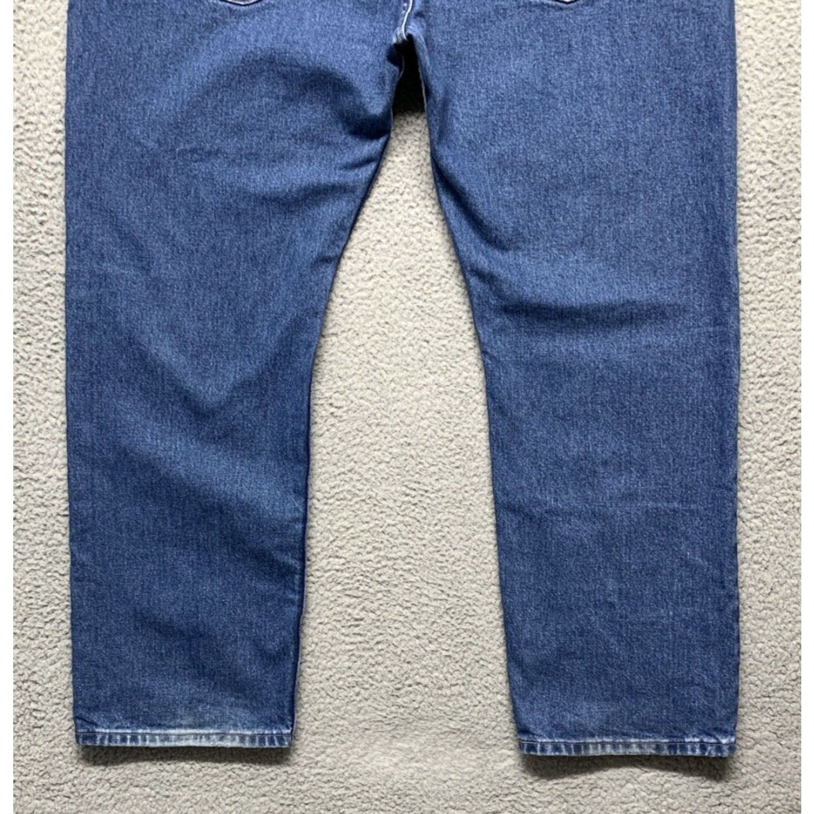 Vintage All American Jeans Men's 44x30 Denim Dark Wash 5-Pocket Straight Regular Fit USA Made Belt Loops 46x30 46x30? Size US 44 / EU 60 - 6 Thumbnail