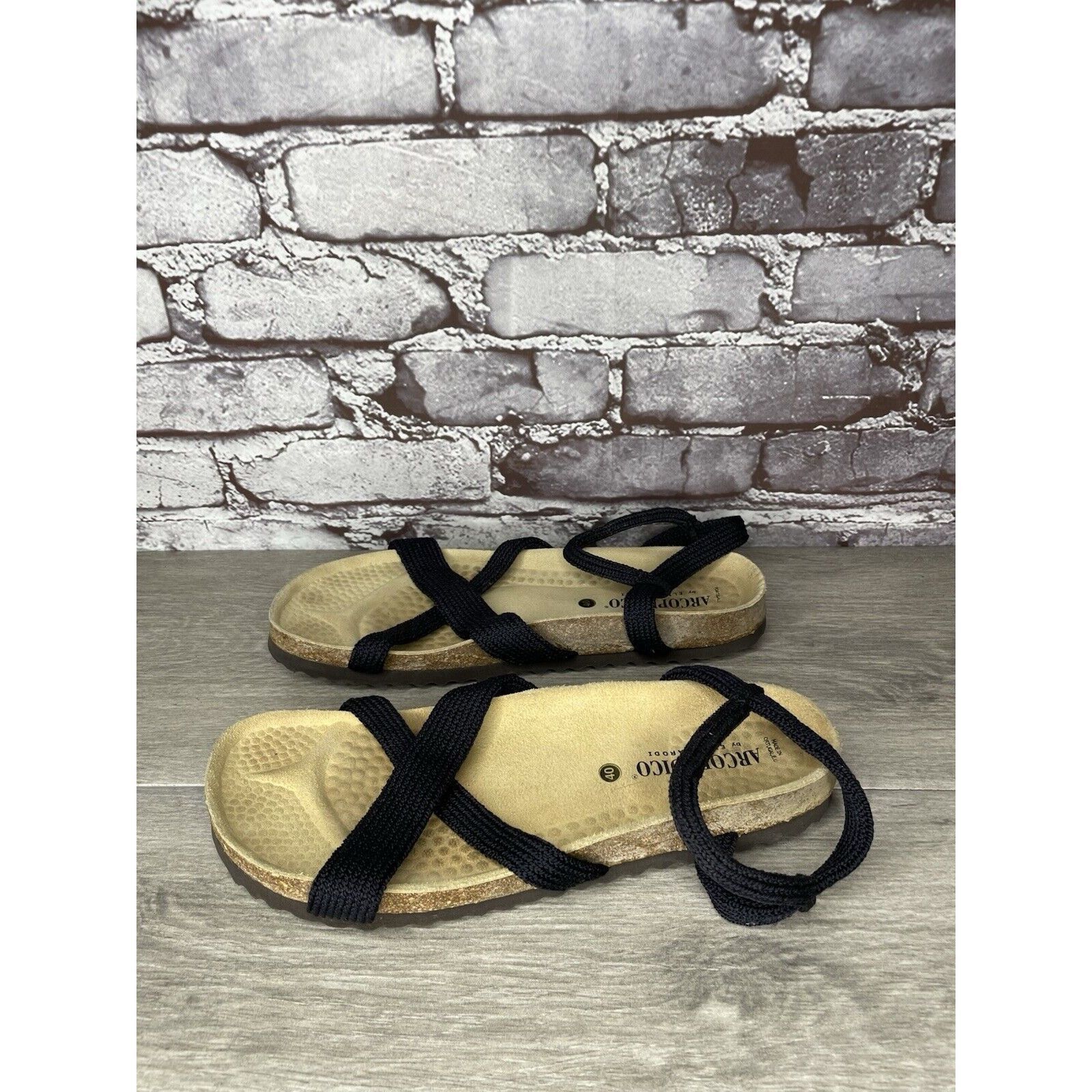 Other Arcopedico Salute Navy Blue Fabric Nylon Cross Strap Cork Sa Size US 9.5 / IT 39.5 - 15 Thumbnail