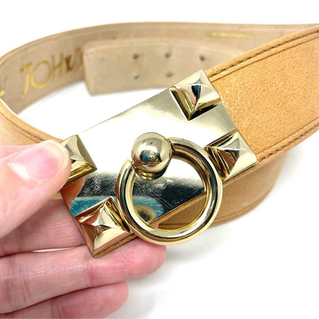Betsey Johnson VTG Betsey Johnson Collier de Chien Tan Leather Belt Size S Size ONE SIZE - 4 Thumbnail