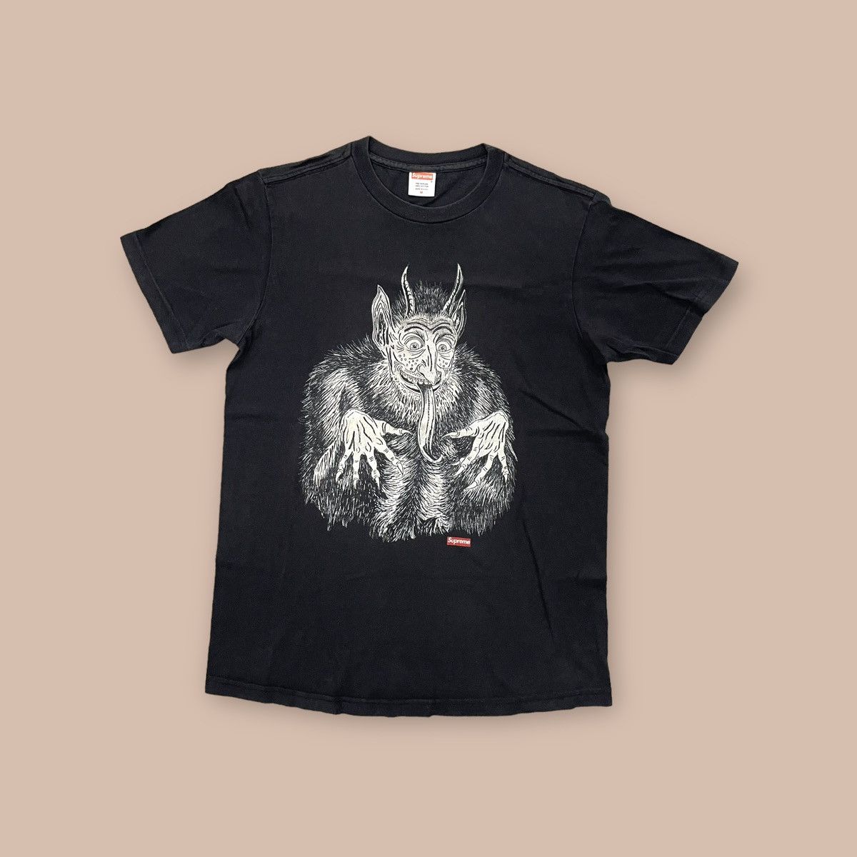 image of Og 2007 Supreme x Wes Lang "satan" Tees in Black, Men's (Size Medium)