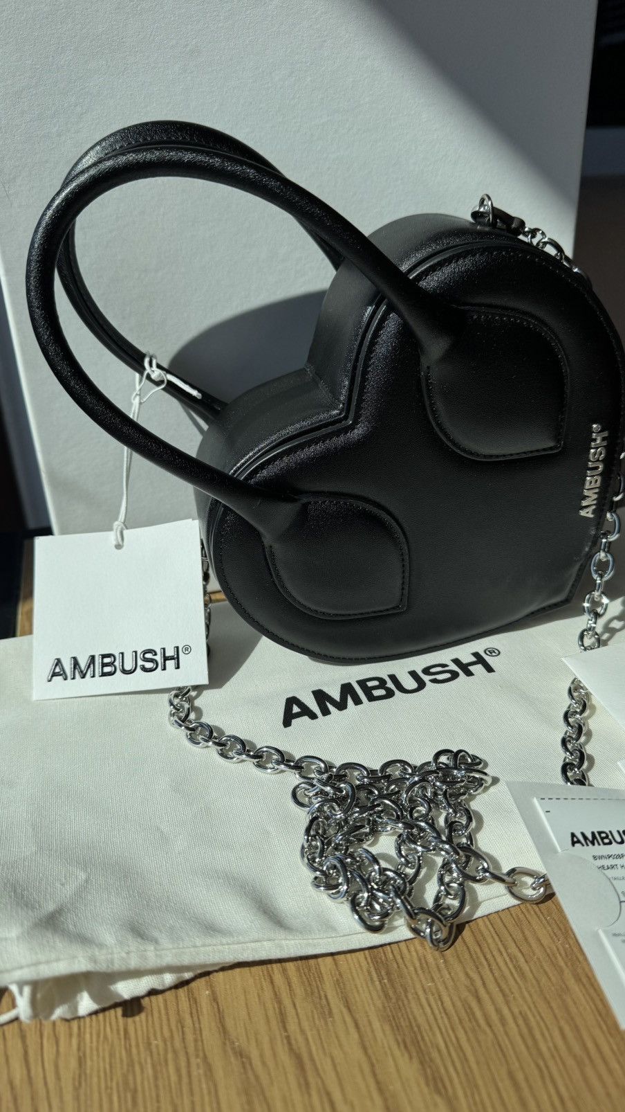 Ambush Design Ambush heart shoulder bag Italy new with tags black silver Size ONE SIZE - 9 Thumbnail