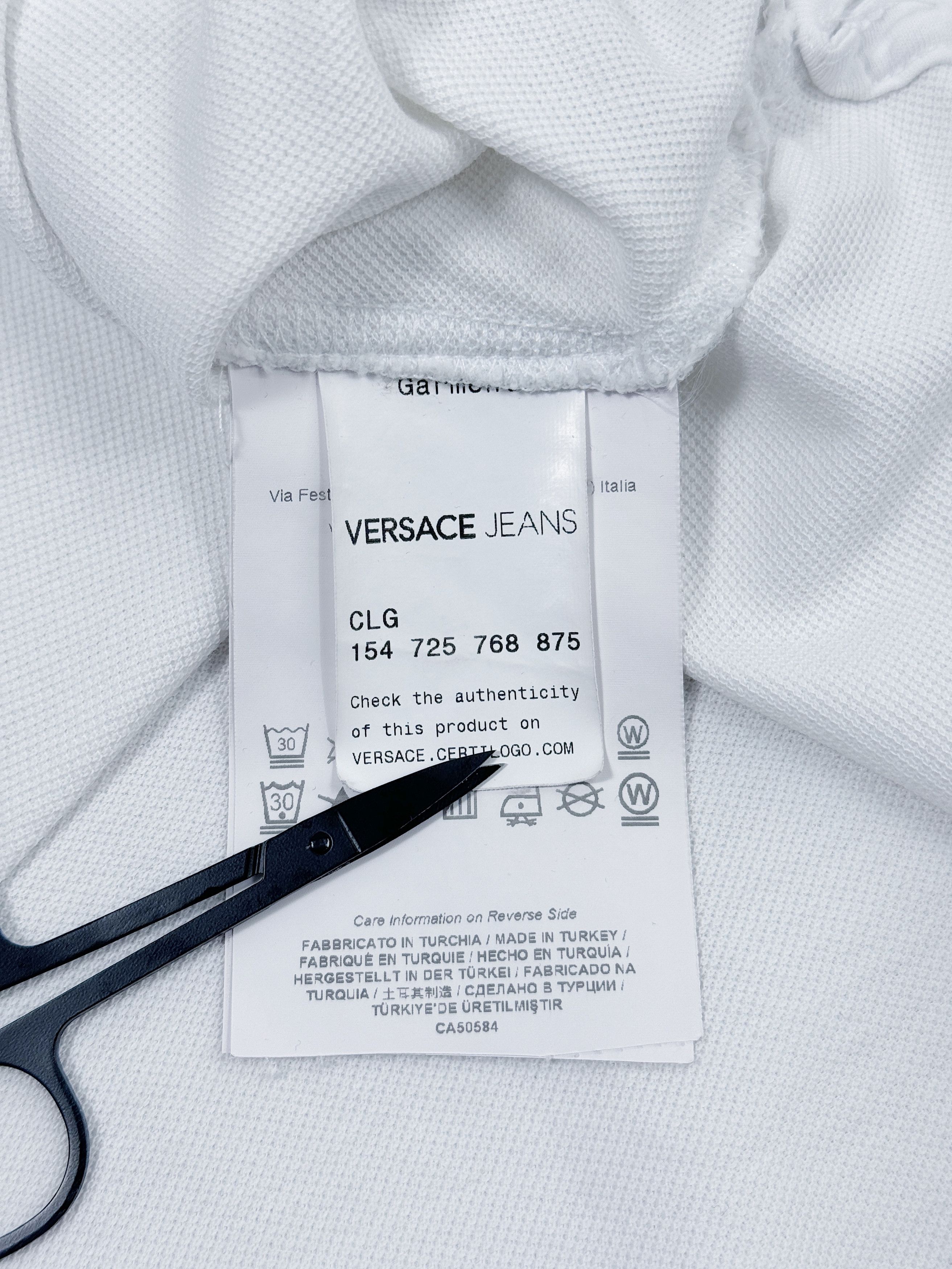 Versace Versace Jeans Polo T-Shirt White Color & Chest Leather Logo Size US S / EU 44-46 / 1 - 15 Thumbnail
