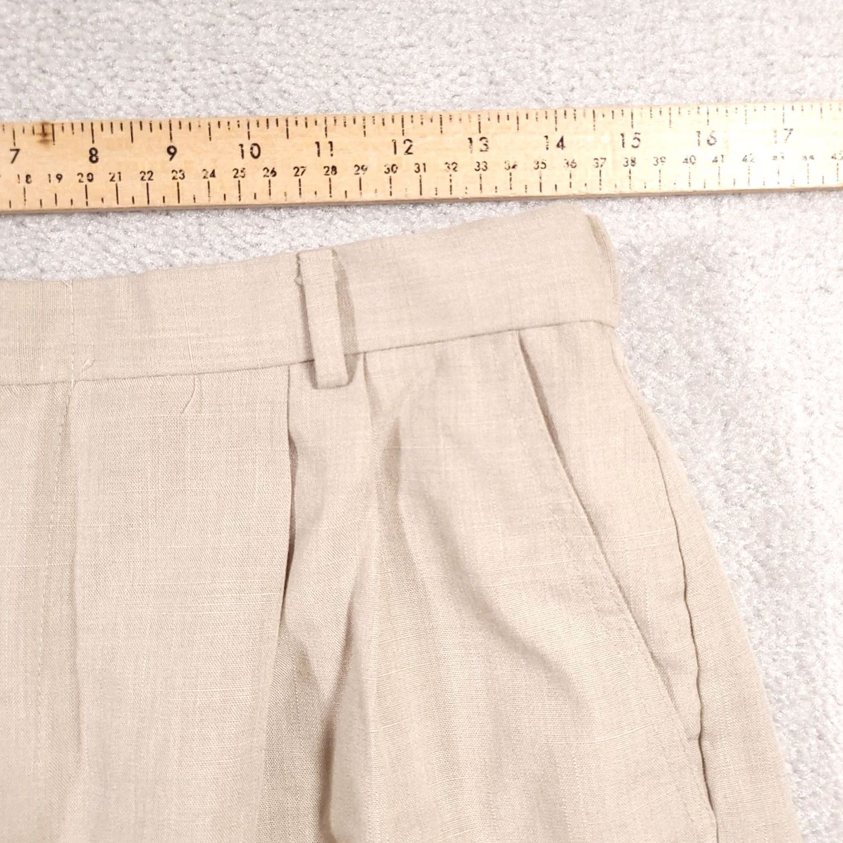 Vintage VINTAGE IC Isaacs Mom Shorts Women's 16 Tab High Rise Elastic Waist Baggy Woven - Beige Cotton Secretar y/Geek Mens? Size 38" / US 16 / IT 52 - 5 Thumbnail