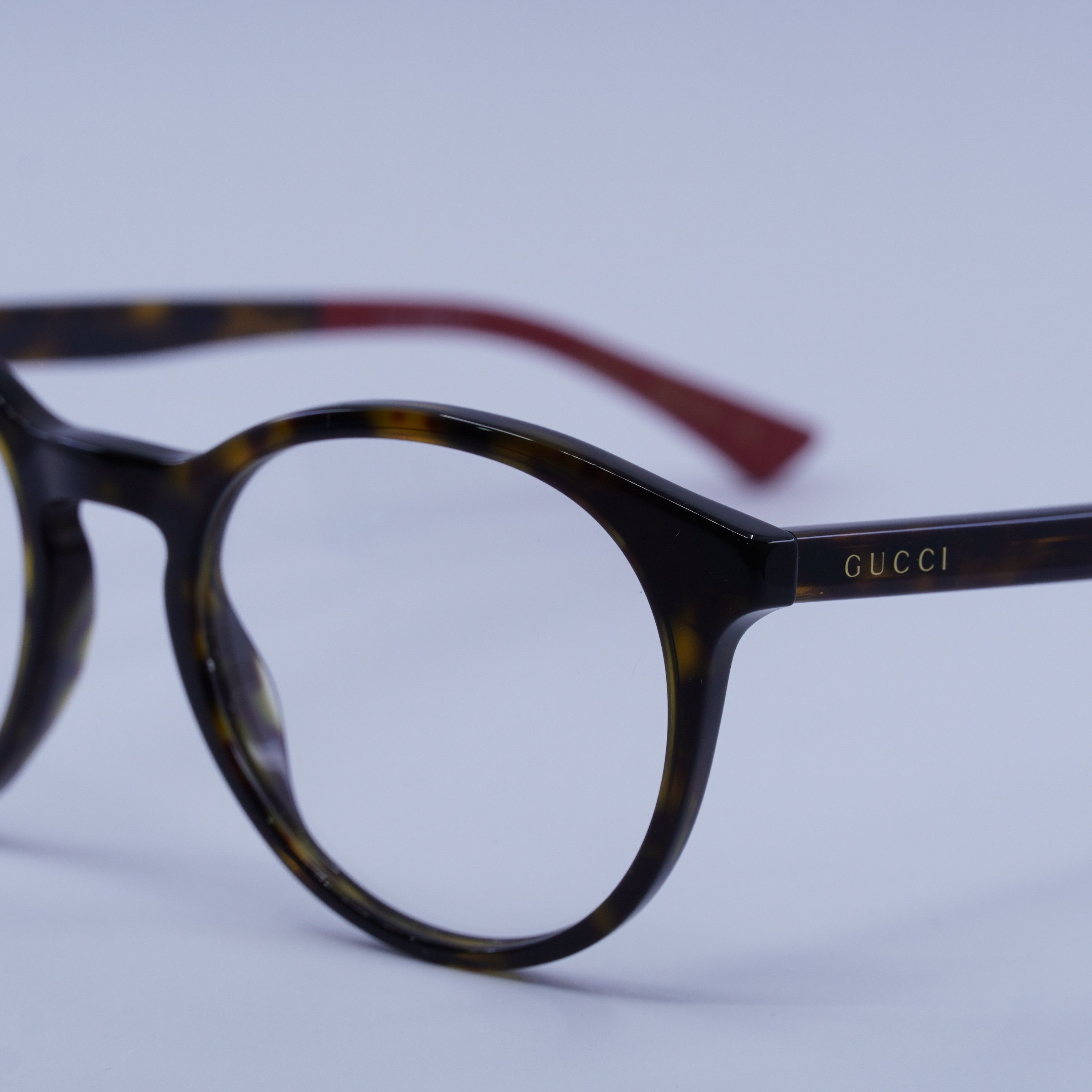 Gucci Gucci GG0406O 006 Eyeglasses Dark Havana 50mm Round Frame Size ONE SIZE - 2 Thumbnail