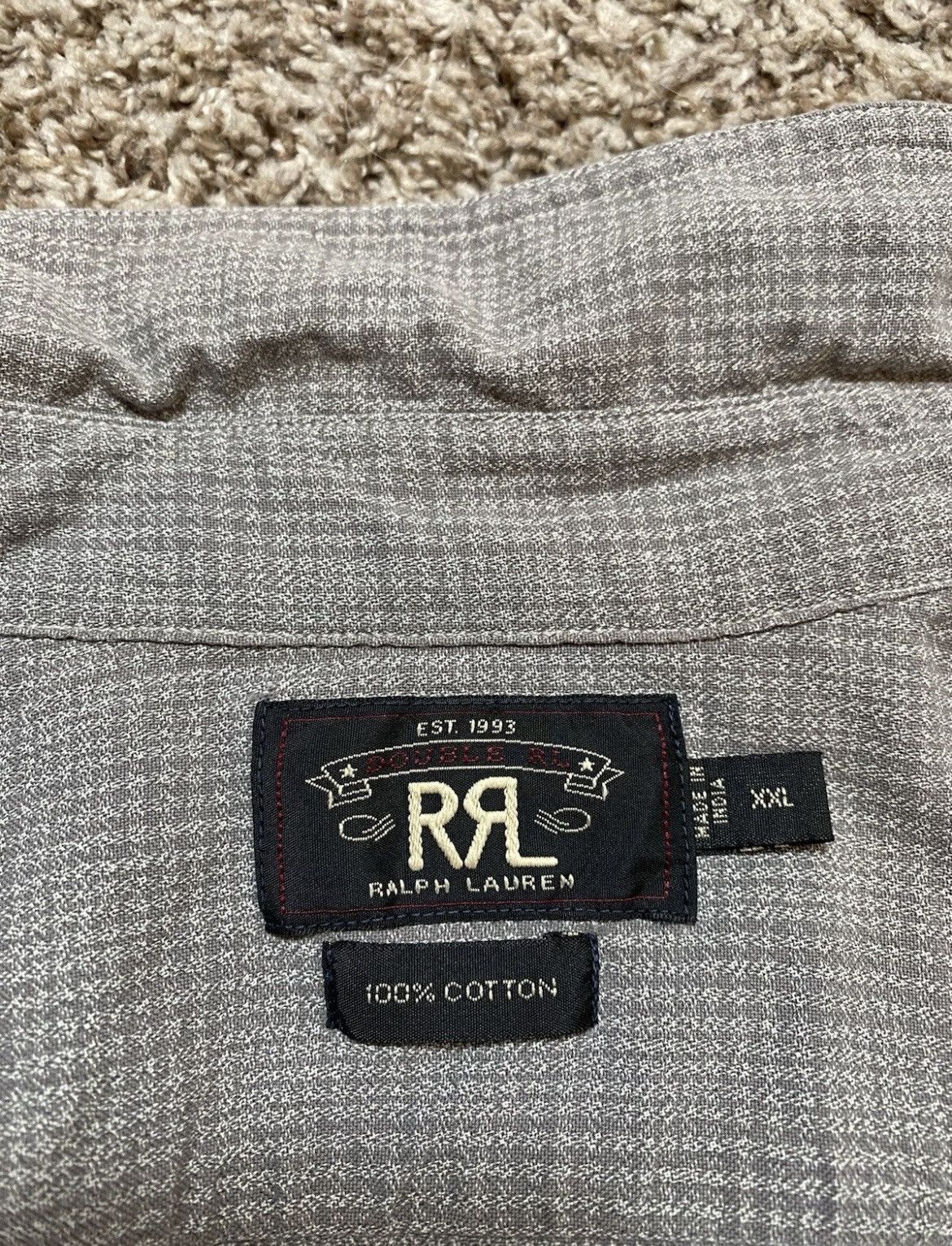 RRL Ralph Lauren Double RL Ralph Lauren Gray Flannel Button Down Shirt Size US XXL / EU 58 / 5 - 3 Thumbnail