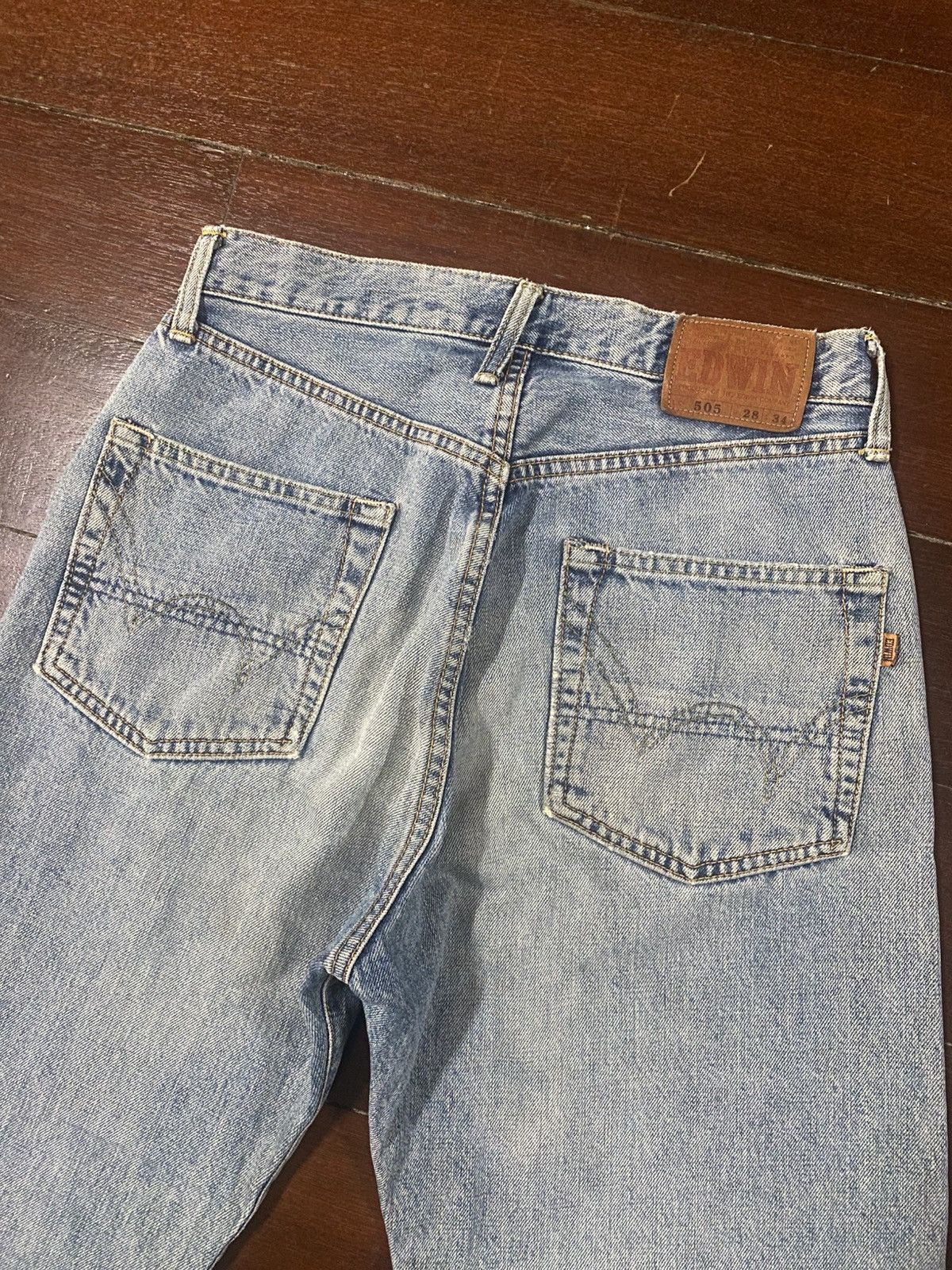 Edwin VINTAGE EDWIN 505 SELVEDGE DENIM JEANS nice faded loose Size US 29 - 7 Thumbnail