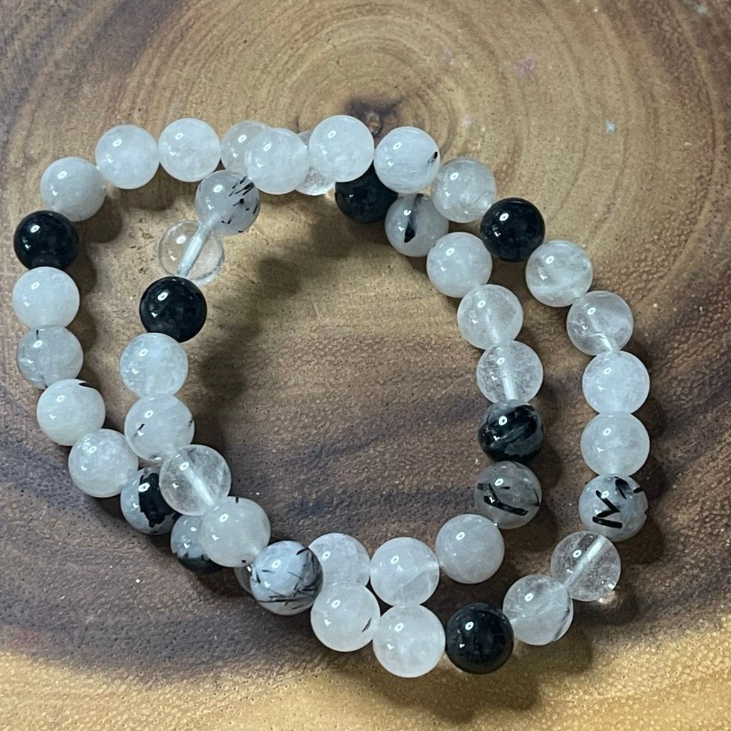 Other Rutilated quartz rutile tourmaline beaded bead stretch brace Size ONE SIZE - 3 Thumbnail