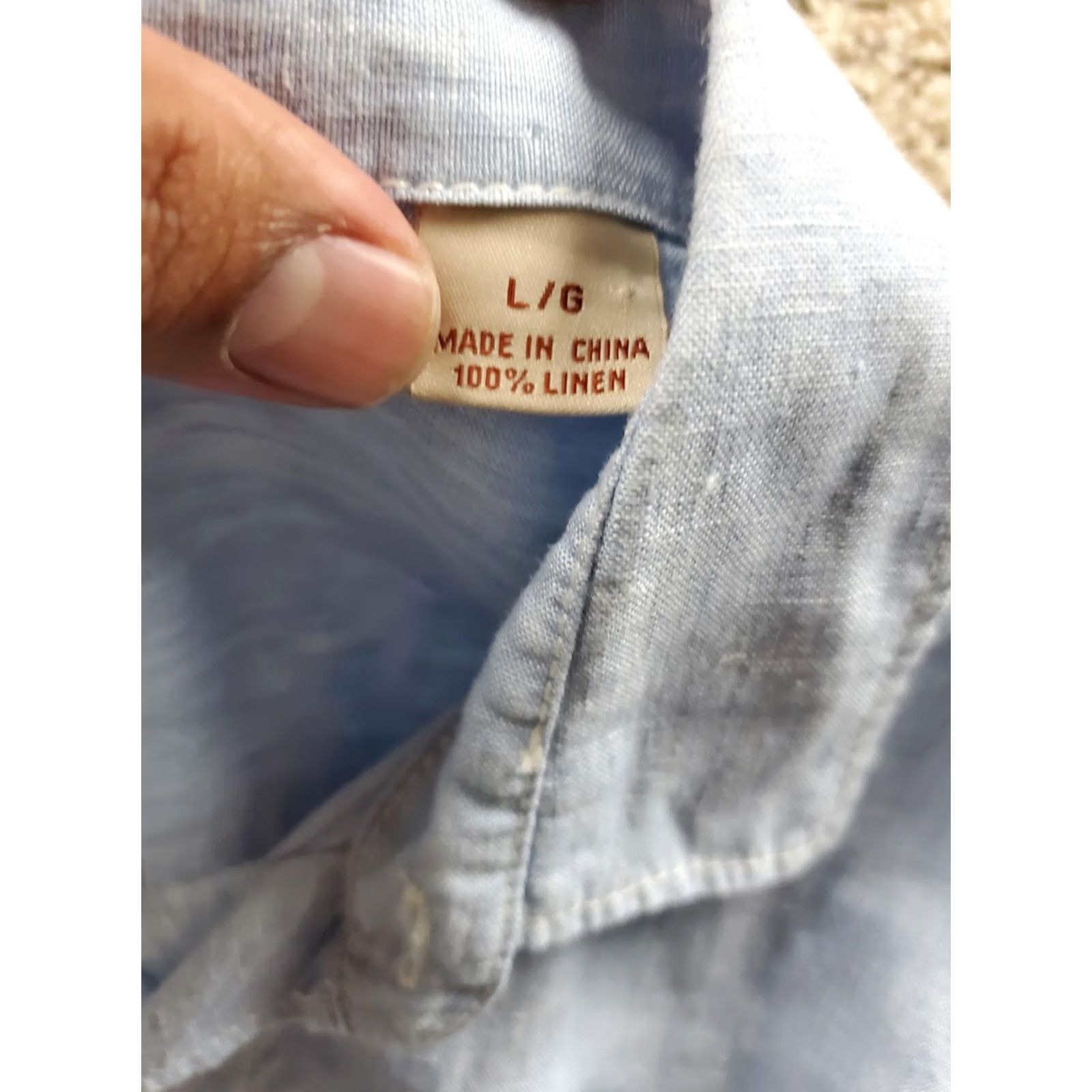 Tommy Bahama Tommy Bahama Shirt Mens Large Blue 100% Linen Long Sleeve Relax Casual Shirt Size US L / EU 52-54 / 3 - 6 Thumbnail