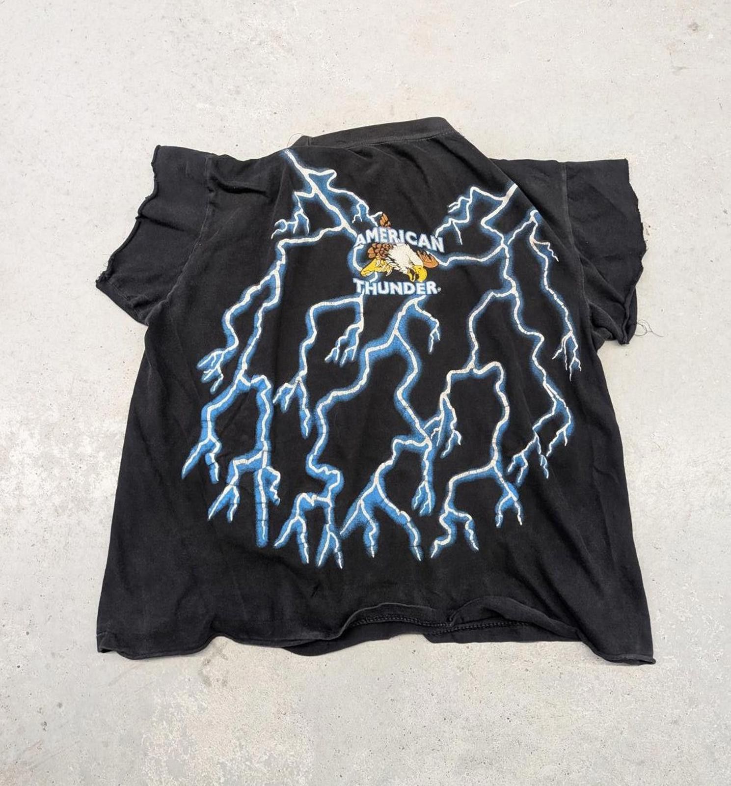 Vintage Vintage 90s American Thunder Blue Lightning Wolf Tank Top Size US L / EU 52-54 / 3 - 2 Thumbnail