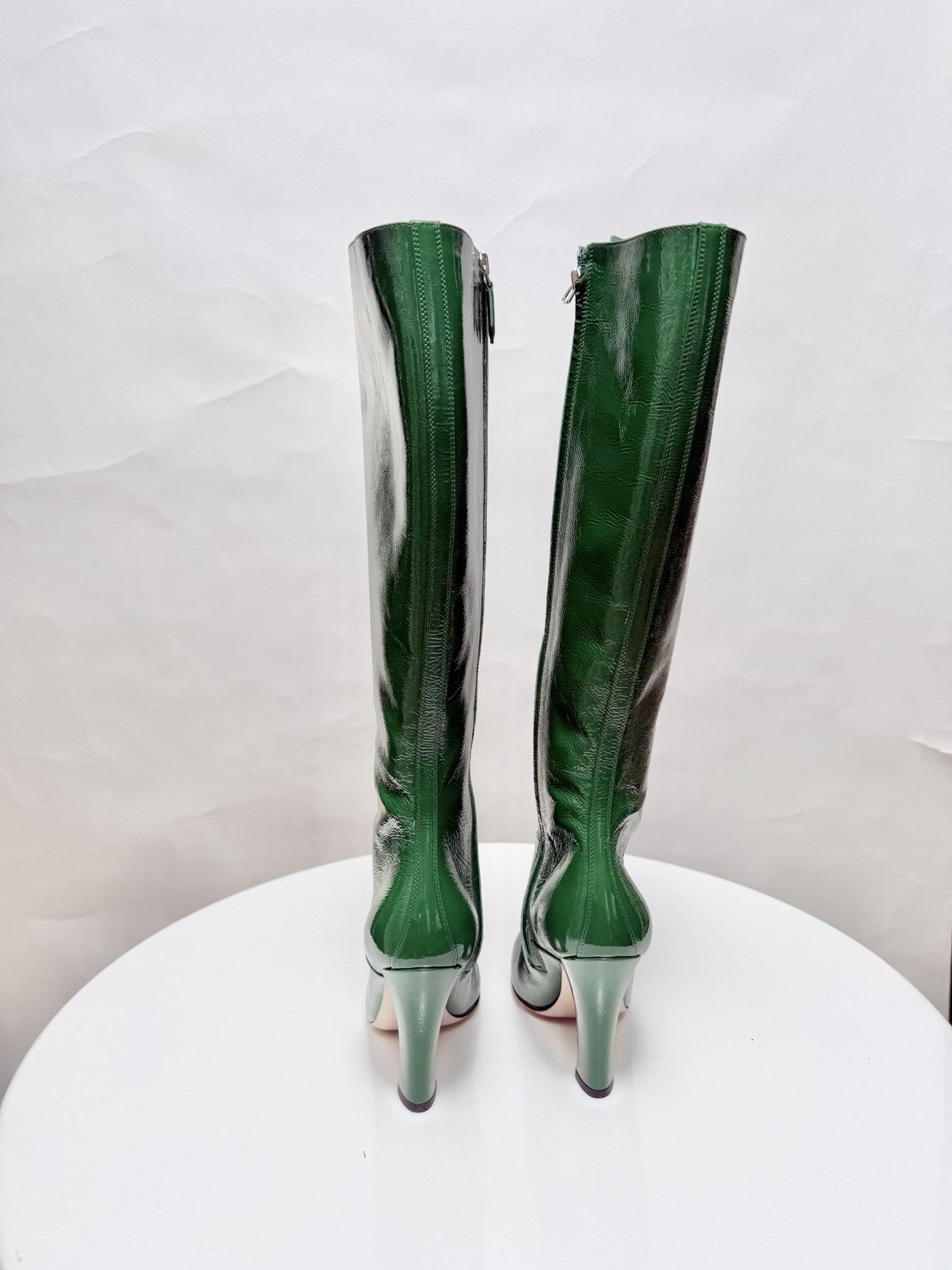 Miu Miu Patent Leather Knee High Boots I Size US 5 / IT 35 - 4 Thumbnail