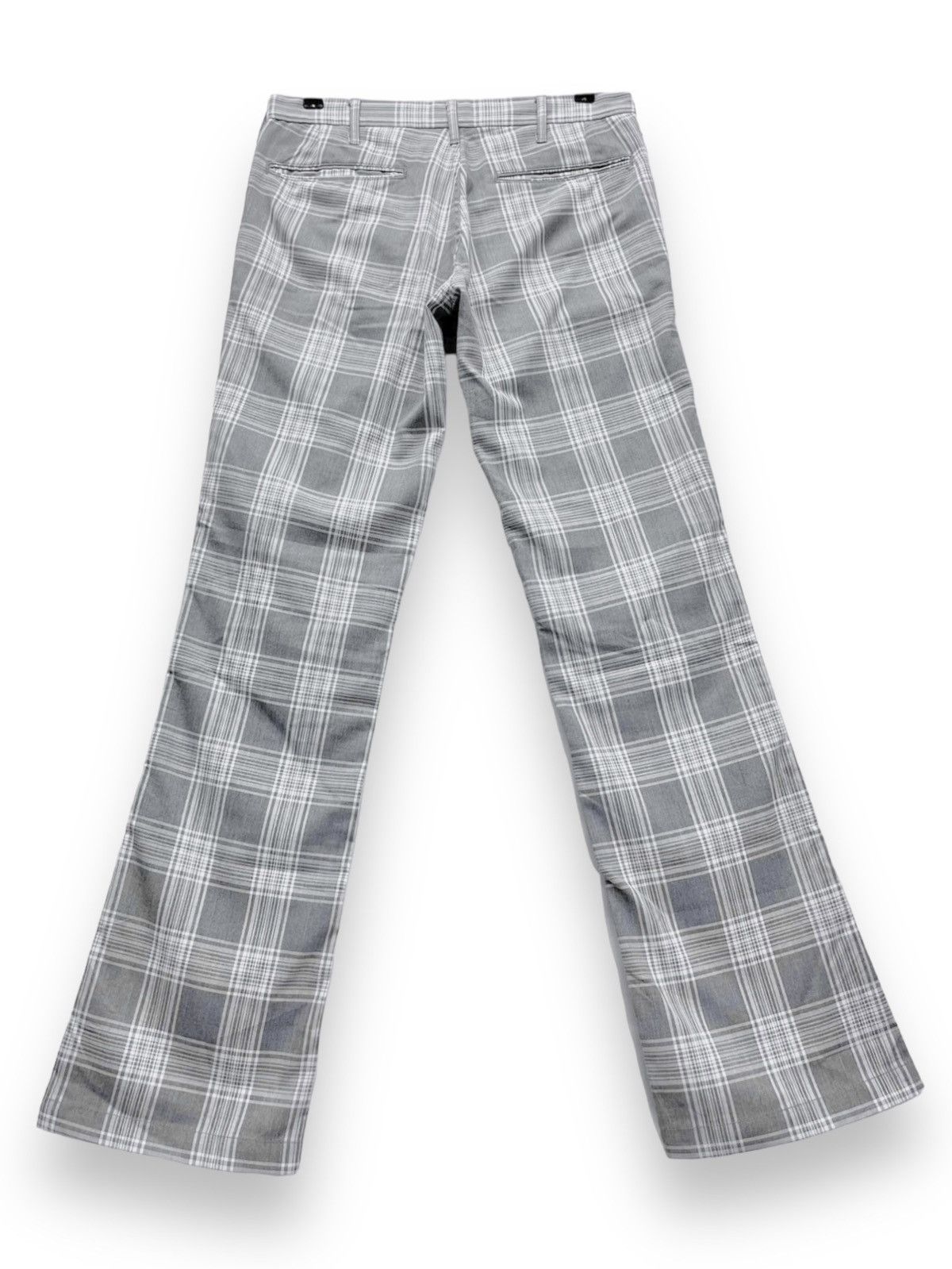 semanticdesign SEMANTIC Punk Checkered Gray Tartan Light Rayon Blends Flare Size US 30 / EU 46 - 3 Thumbnail