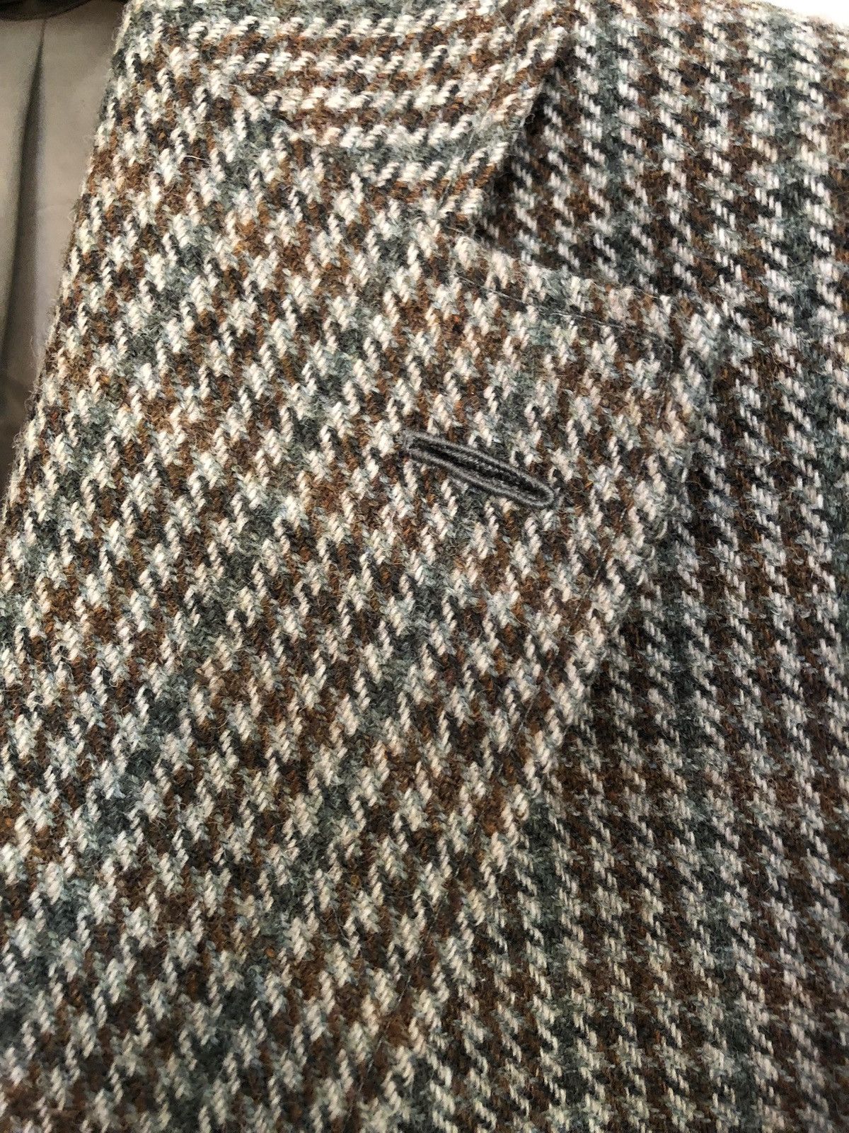 J. Mueser Campania sport jacket in beige-olive-brown houndstooth tweed Size 38R - 5 Thumbnail