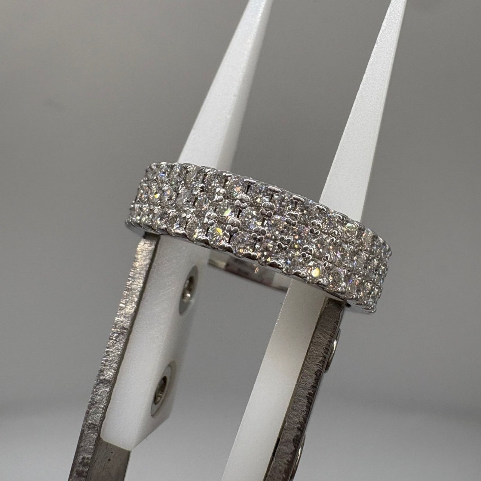 Other Moissanite 3-Row Band 1.725ct, S925 Silver, Size 6.5 Size ONE SIZE - 5 Thumbnail