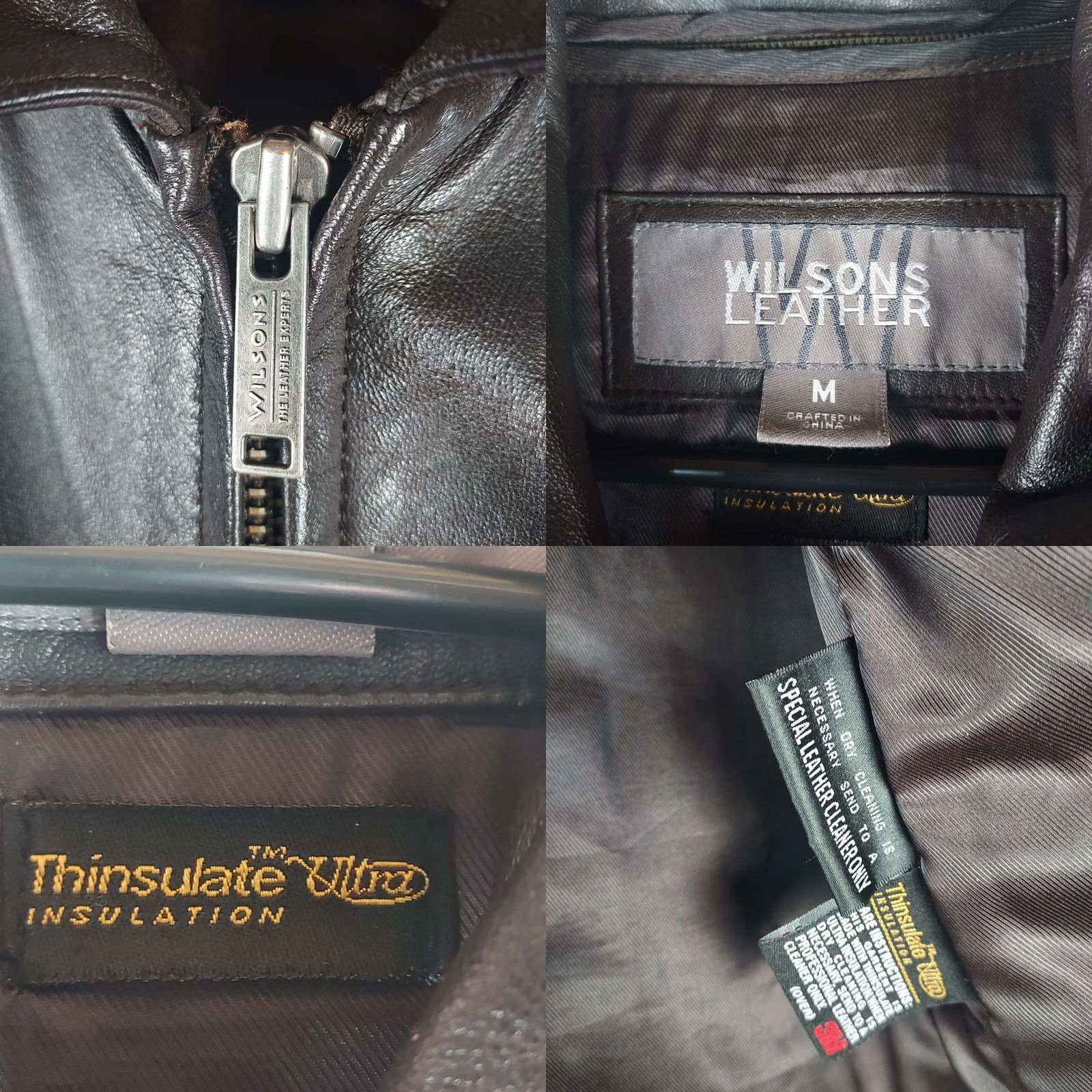 Vintage VINTAGE? Actually not vintage. Wilsons Leather Mens Medium Insulated Leather Jacket Full Zip Motorcycle Jacket Black 2020s? Size US M / EU 48-50 / 2 - 8 Thumbnail