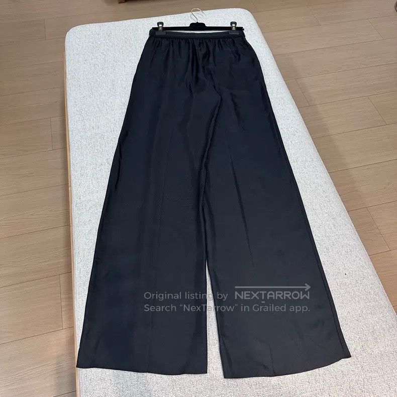 Hermes Hermes Black Silk Wide Leg Pants Size 24" / US 00 / IT 34 - 2 Thumbnail