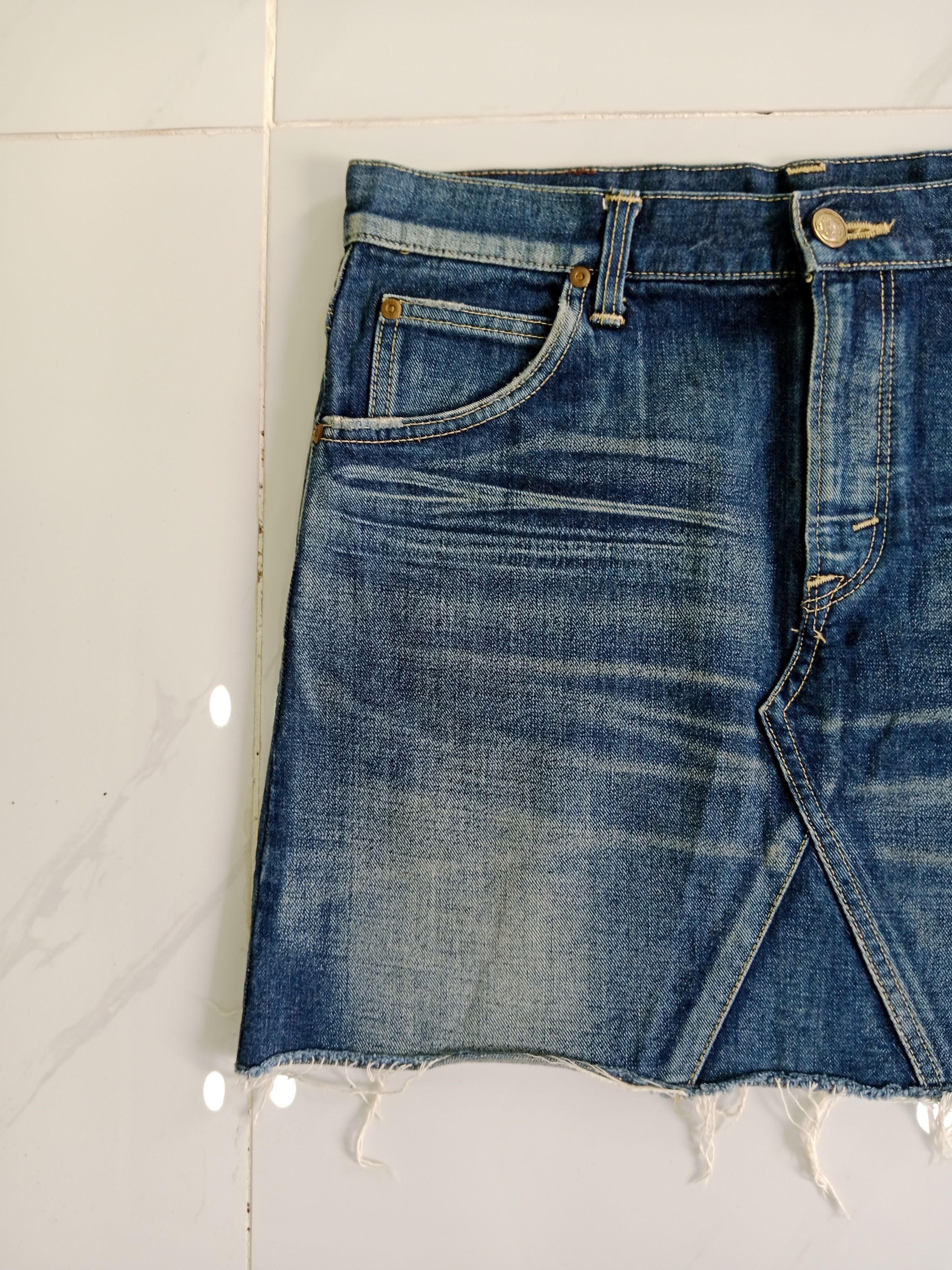 Lee Vintage Lee Denim Skirt Blue Denim Nice Style Size 33" - 6 Thumbnail