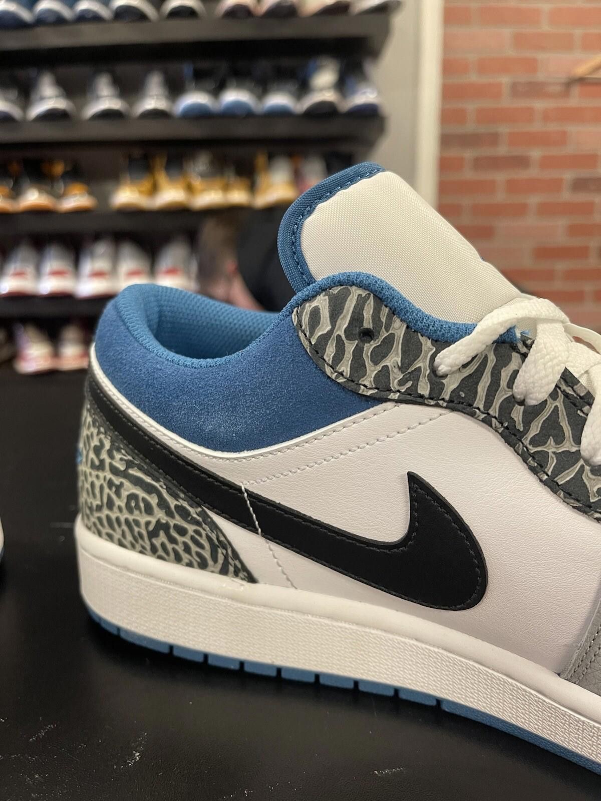 Nike Size 12.5 - Nike Air Jordan 1 Low “True Blue” White Cement Size US 12.5 / EU 45-46 - 6 Thumbnail