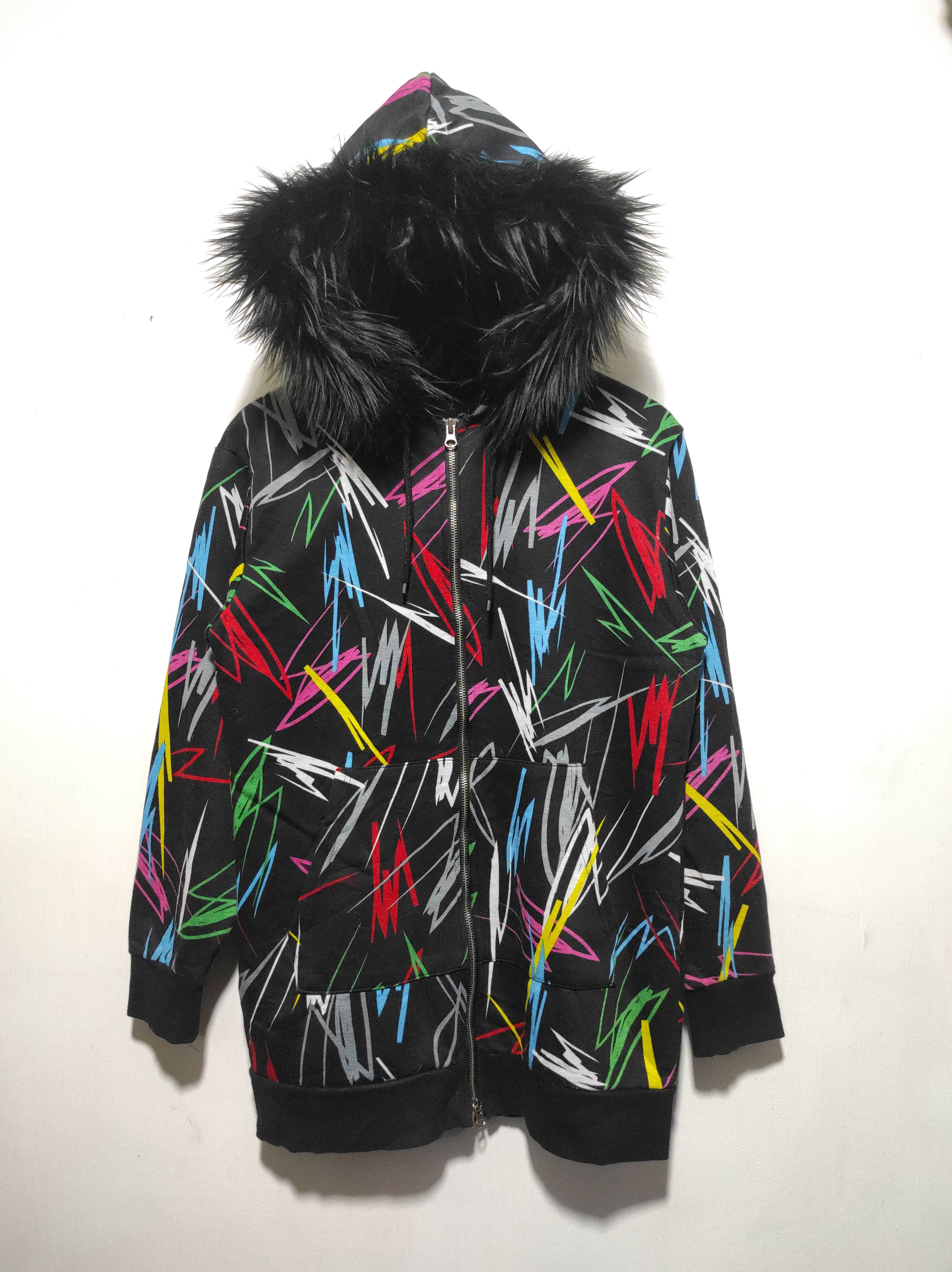 If Six Was Nine Black Multicolor Double Zip Fur Hoodie LGB i6w9 style Size US M / EU 48-50 / 2 - 5 Thumbnail