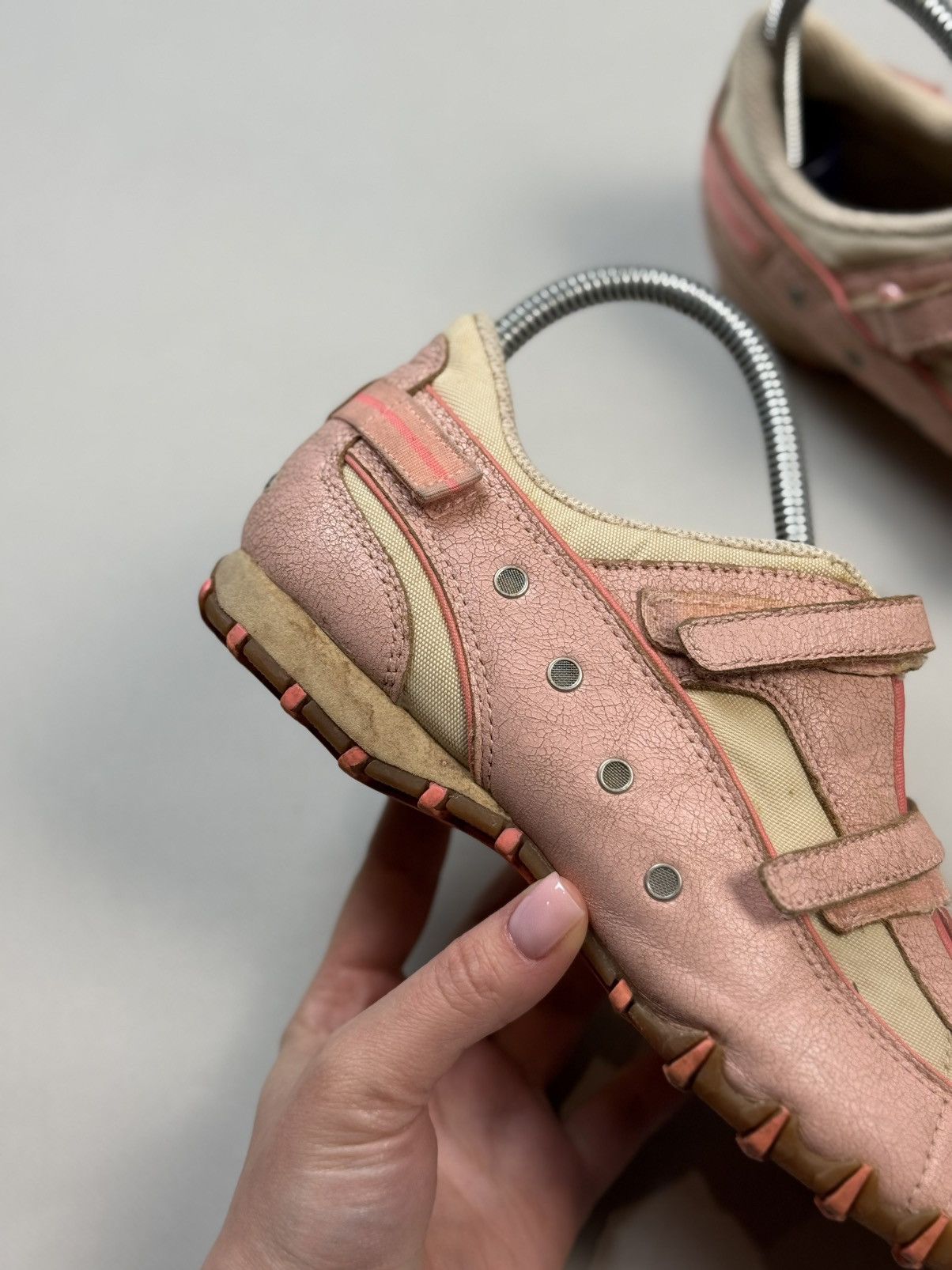 Diesel Vintage Y2K Leather Pink Straps Low Top Sneakers Ballets Size US 7 / IT 37 - 8 Thumbnail