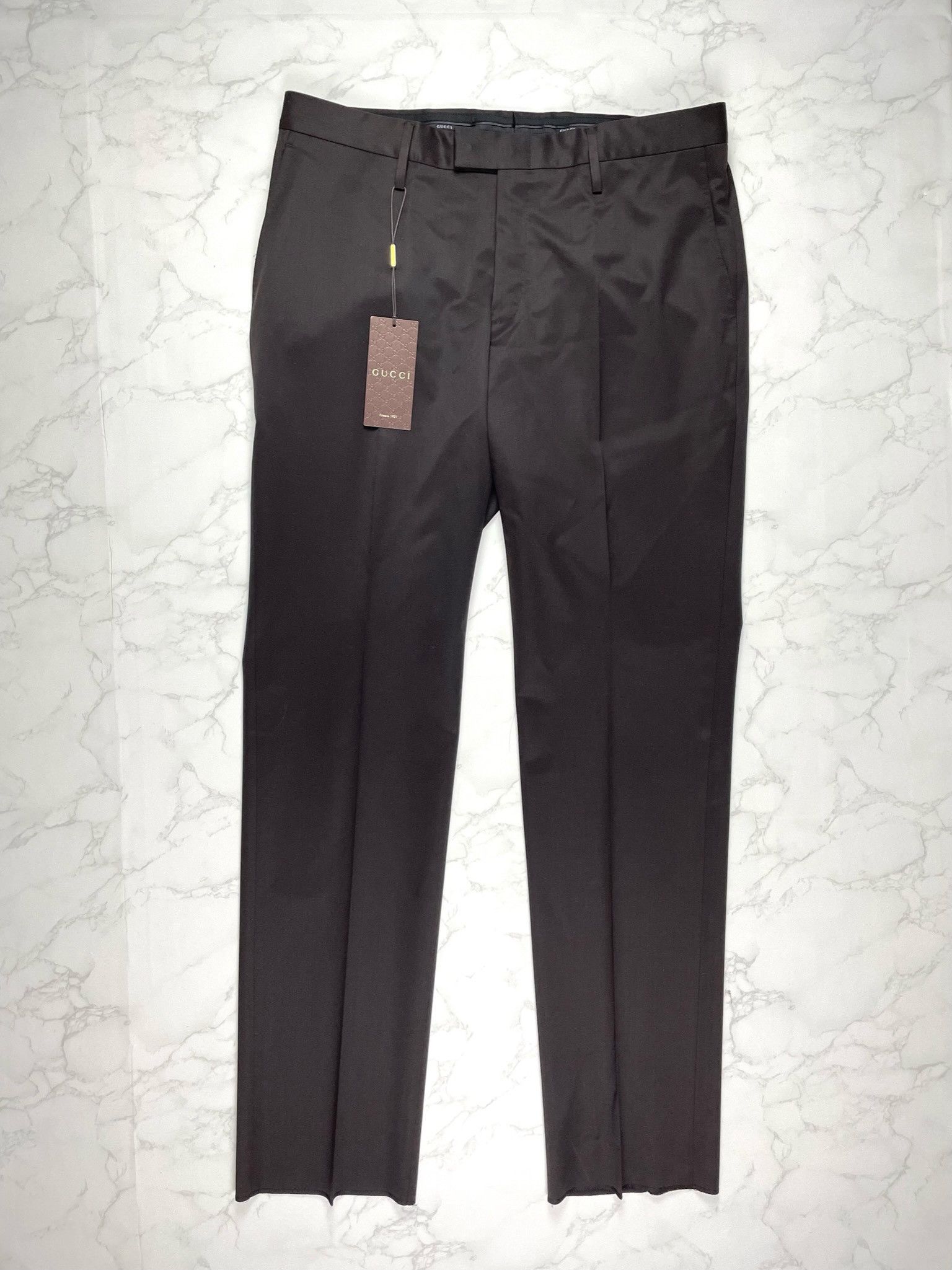 image of Gucci Chocolate Formal Wool Trousers, Men's (Size 36)