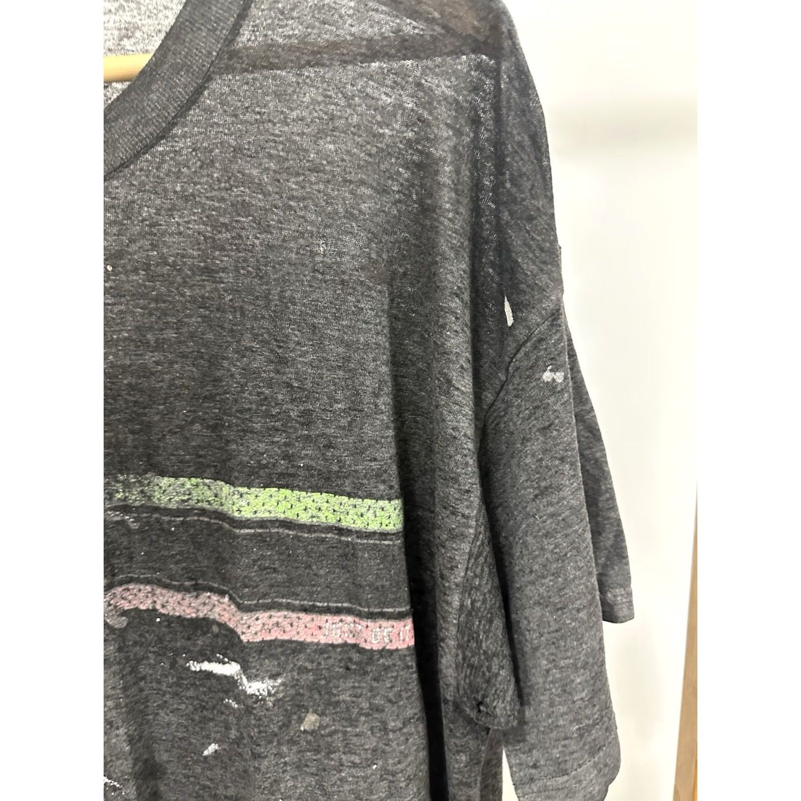 Nike VTG Nike T-Shirt XL Black Burnout WIP Paint Splatter Distressed Grunge WorkwearMens Size US XL / EU 56 / 4 - 7 Thumbnail