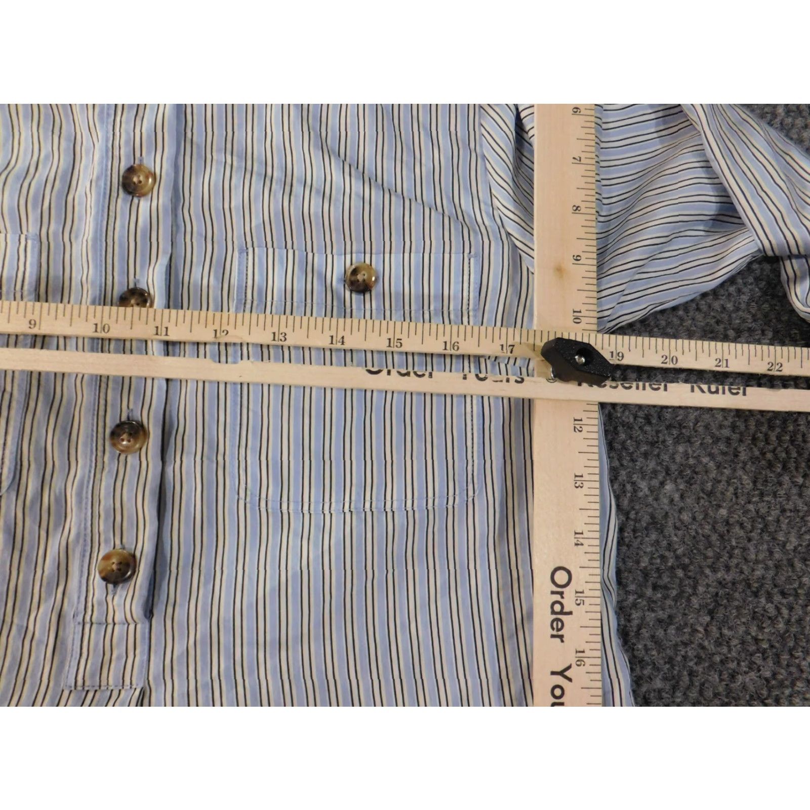 Loft LOFT Shirt Dress Blue Striped Long Sleeve Collared Button Viscose Lyocell Nylon Knee Length Womens S Regular Casual Vintage No stretch Size S / US 4 / IT 40 - 4 Thumbnail