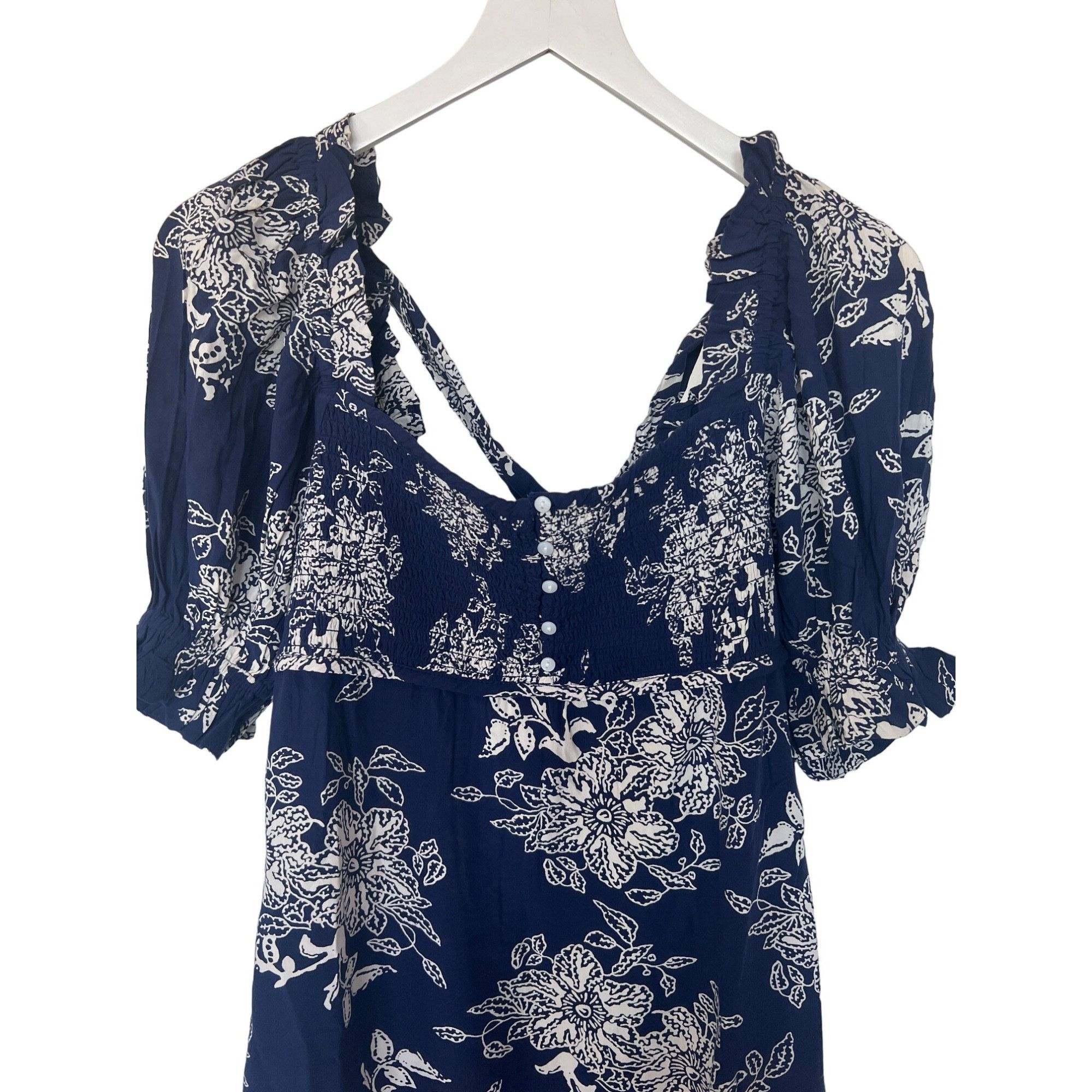 Anthropologie By Anthropologie Puff-Sleeve Floral Midi Dress Size XS / US 0-2 / IT 36-38 - 6 Thumbnail