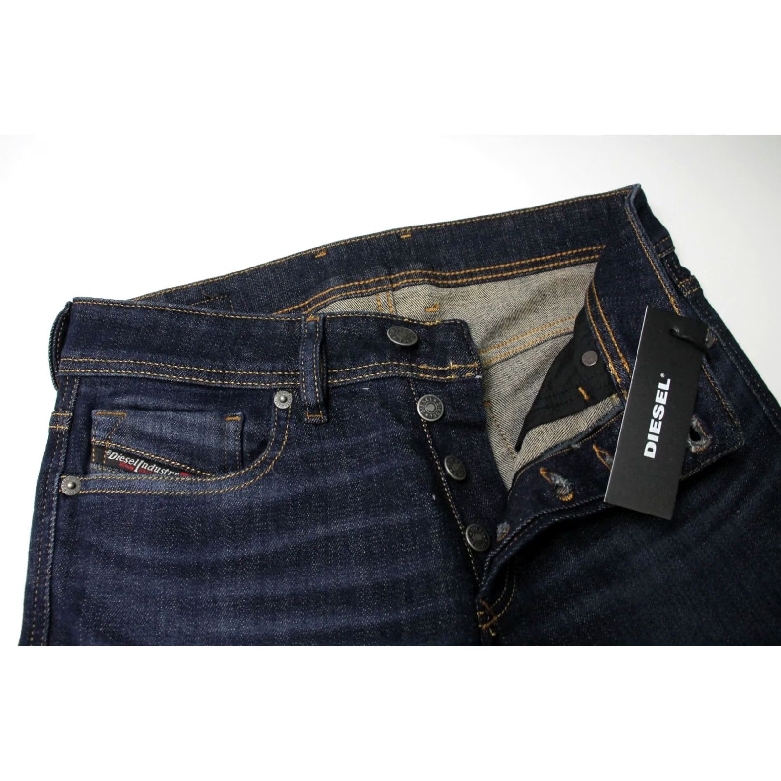 Diesel DIESEL Jeans Sleenker-X Men's W27 Deep Blue Denim Stretch Button Fly 009DI Size US 27 - 4 Thumbnail