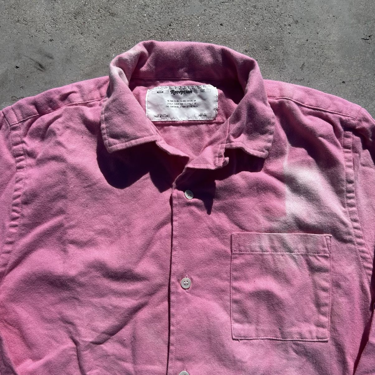 Other Reception Garment-Dyed Pink Overshirt w/ Embroidery Size US M / EU 48-50 / 2 - 2 Thumbnail