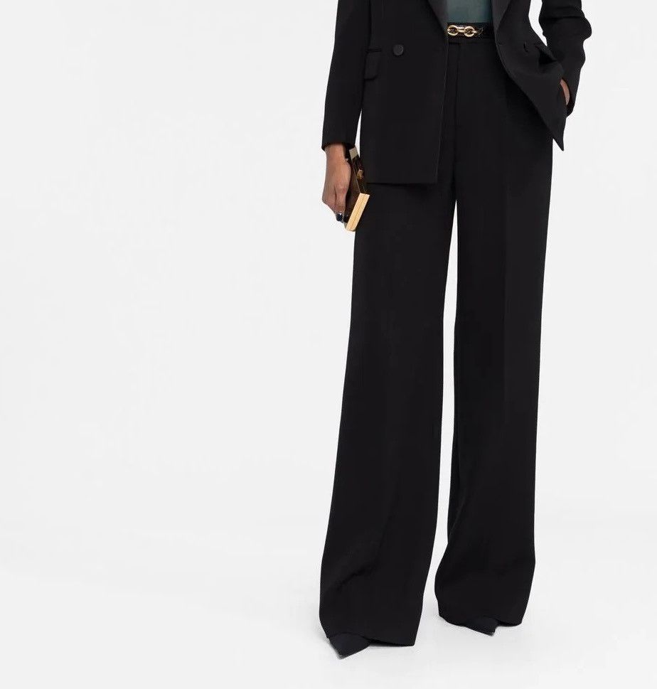 Saint Laurent Paris o1s1wg110625 736713 Flared Pant in Grain De Poudre in Black Size 28" / US 6 / IT 42 - 3 Thumbnail