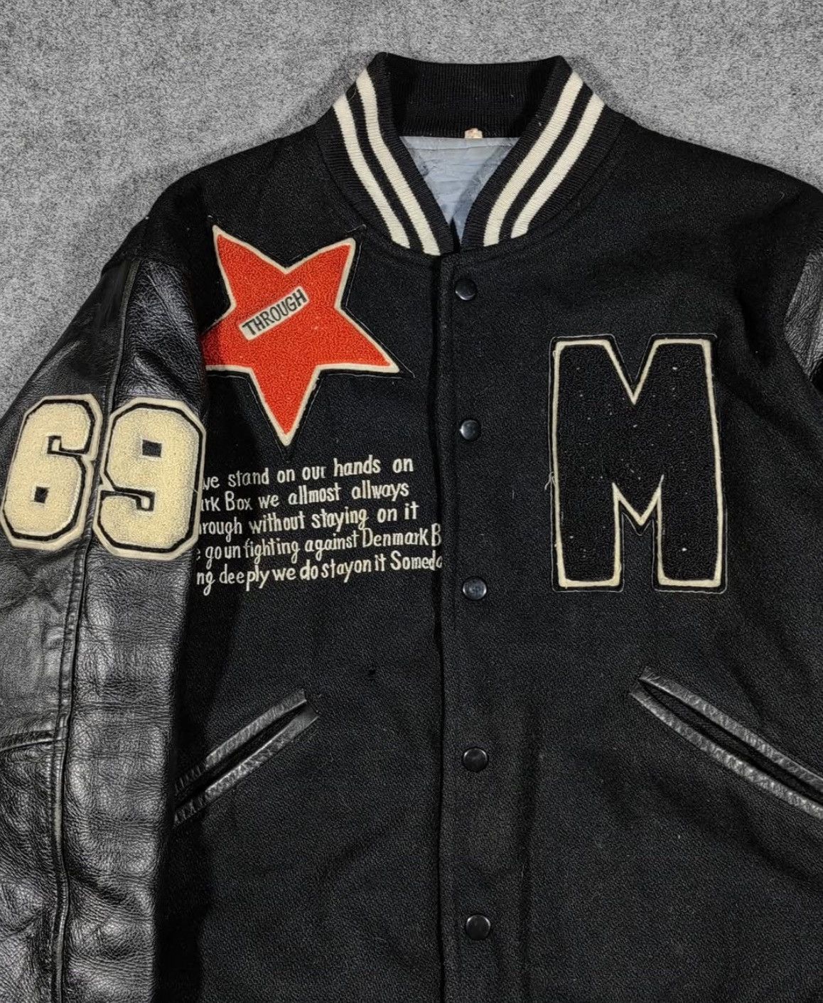 Japanese Brand 2000s Archival Letterman Leather Wool Varsity Jacket y2k Lgb Size US L / EU 52-54 / 3 - 3 Thumbnail