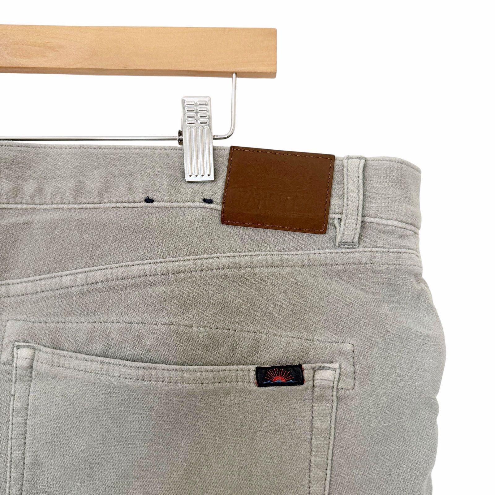Faherty Faherty Green Stretch Terry 5 Pocket Pants Sz 42 Size US 42 / EU 58 - 5 Thumbnail